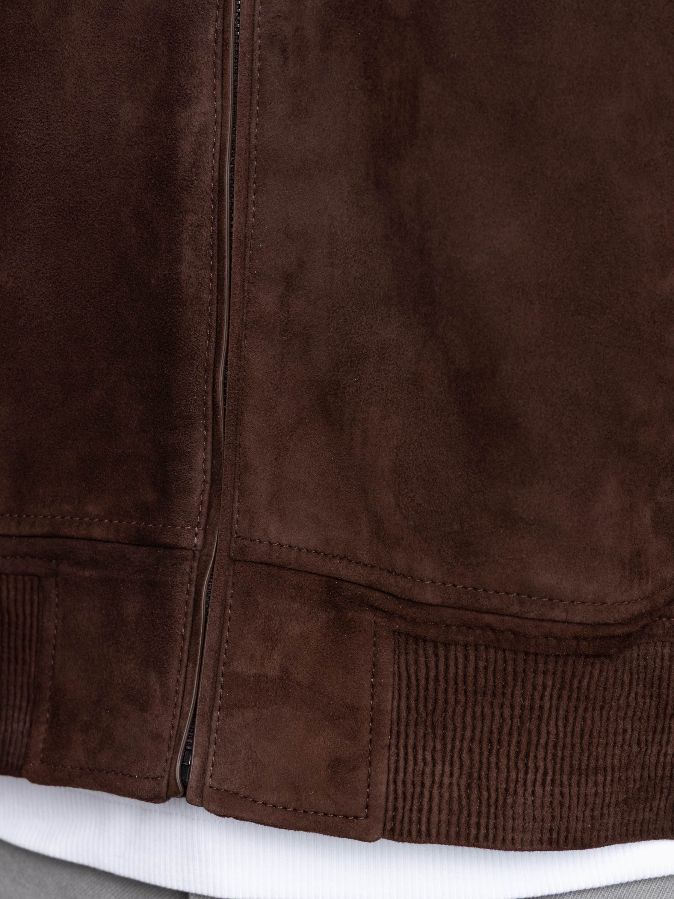 Brown Zip Lamb Skin Jacket