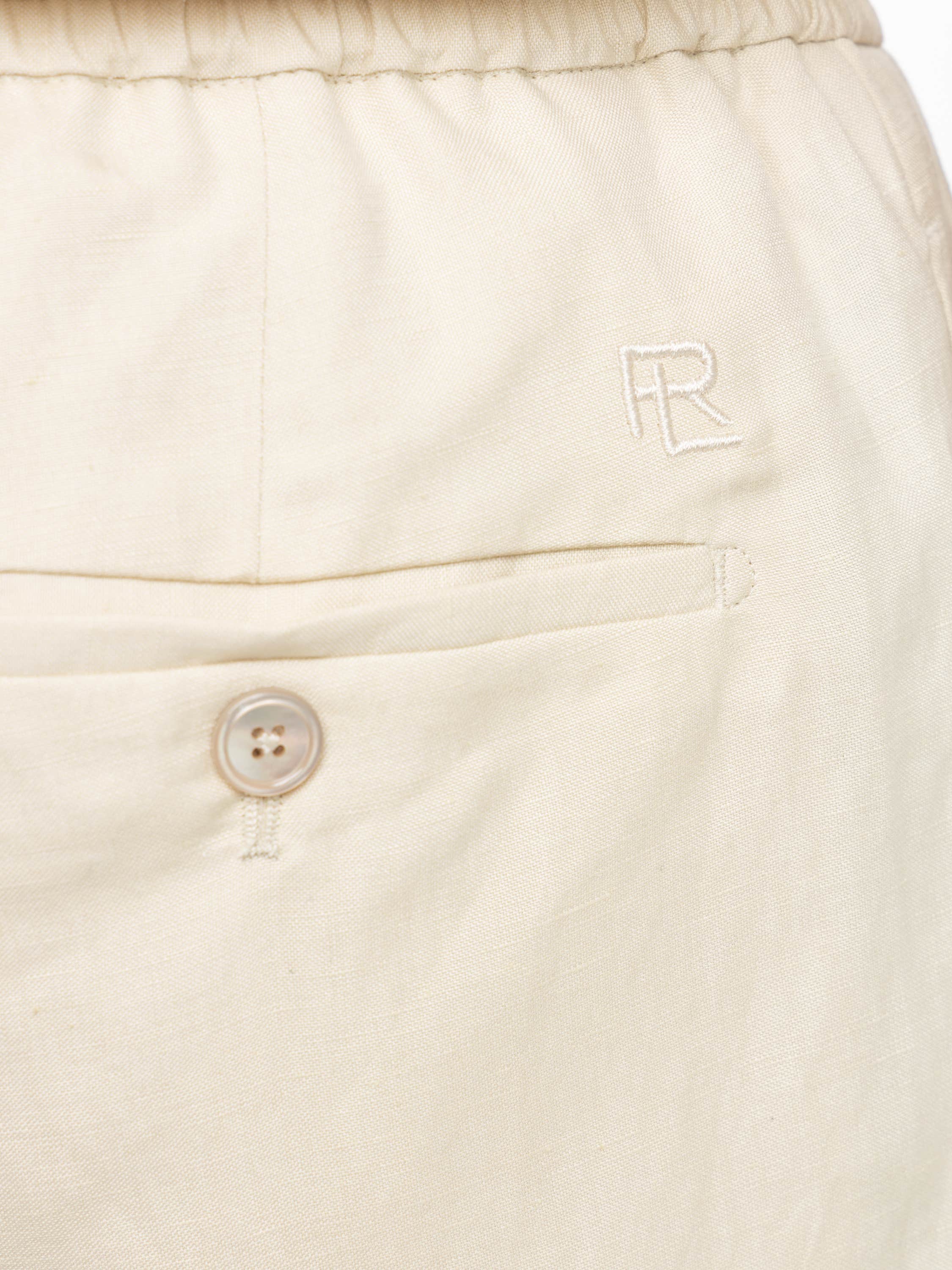 Champagne Silk-Linen Drawstring Short