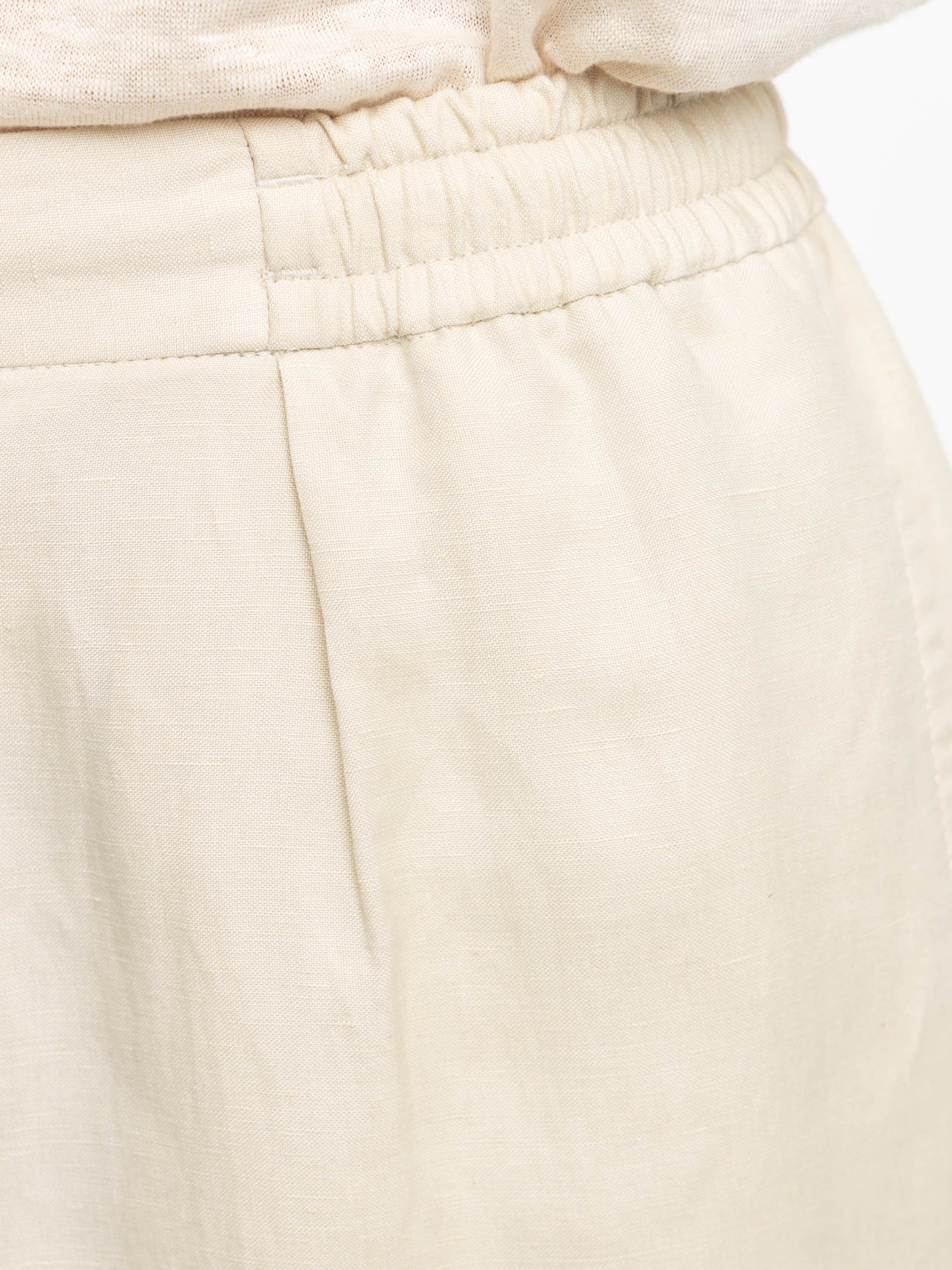 Champagne Silk-Linen Drawstring Short