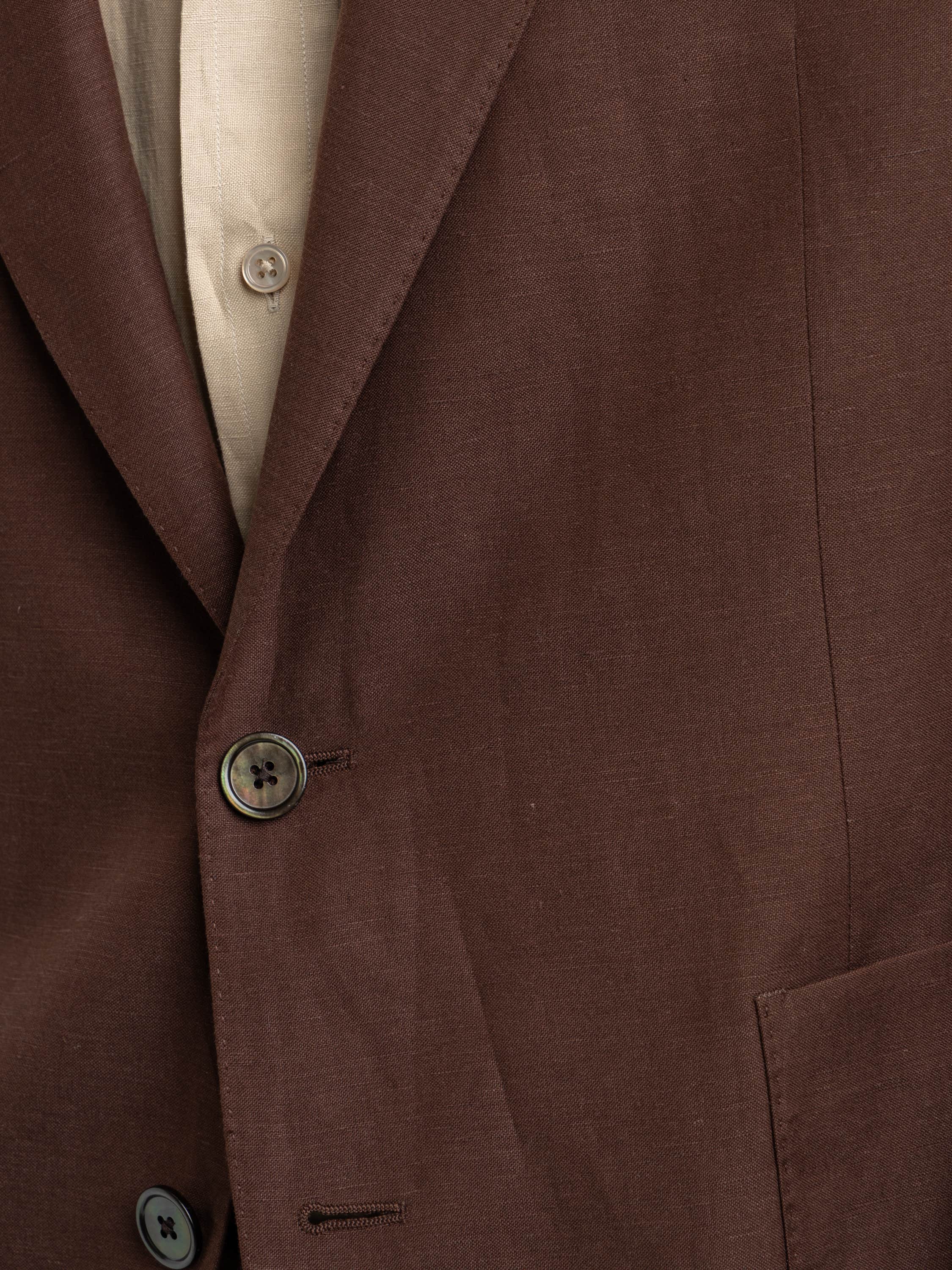 Dark Brown Hadley Hand-Tailored Silk-Linen Jacket