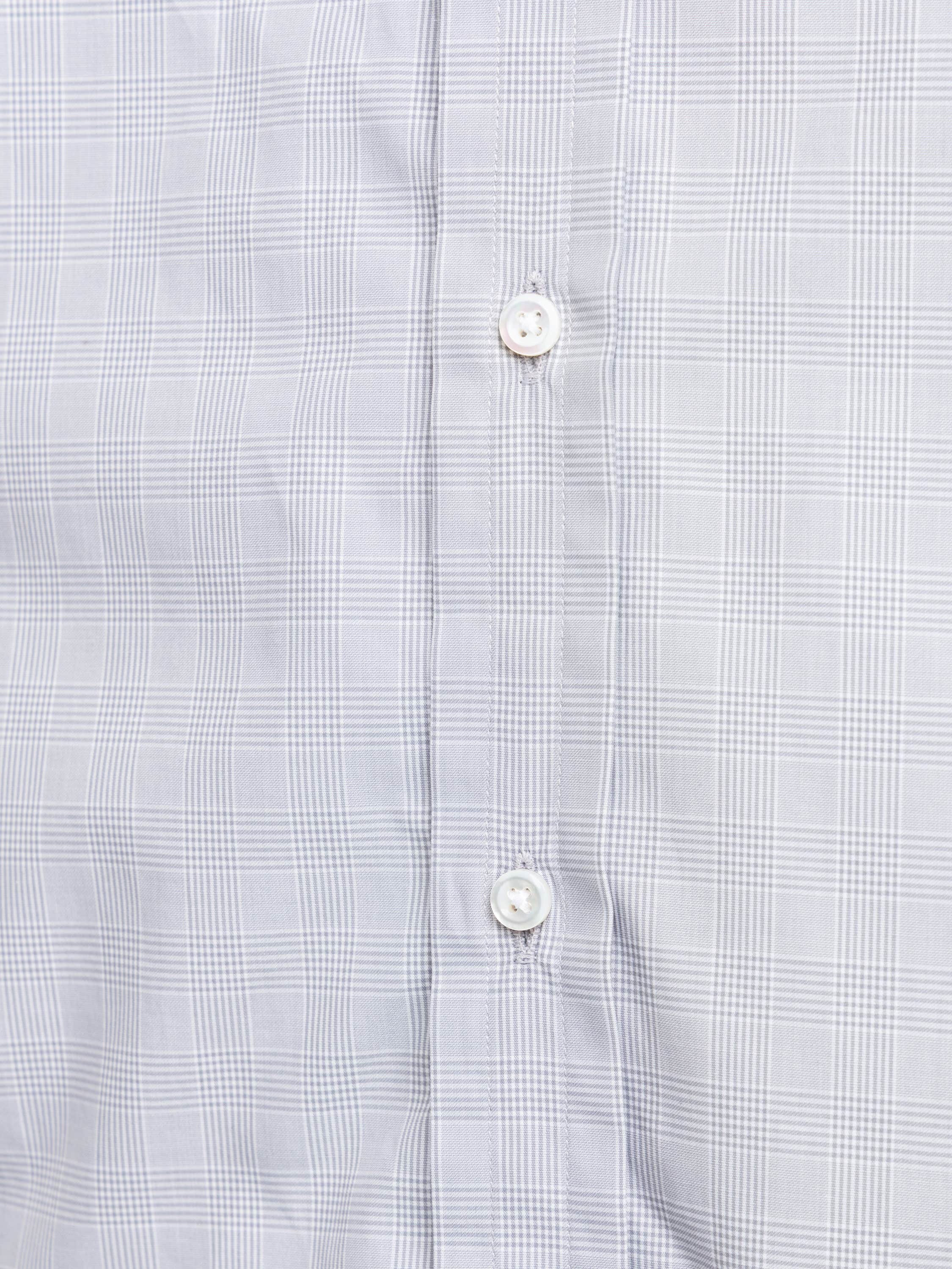 Grey Mini-Glen Check Twill Shirt