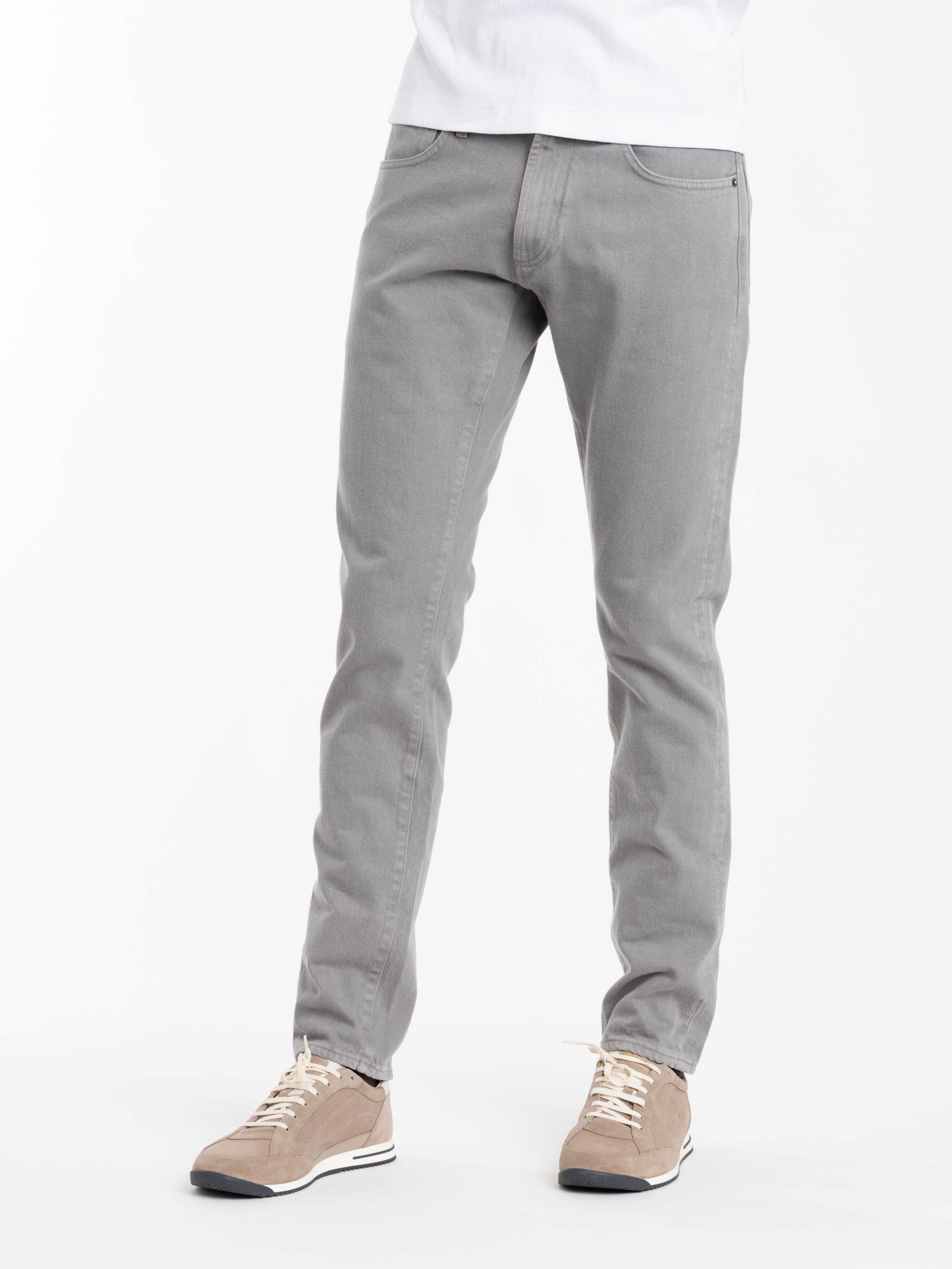 Grey Slim Fit Stretch Twill Pant