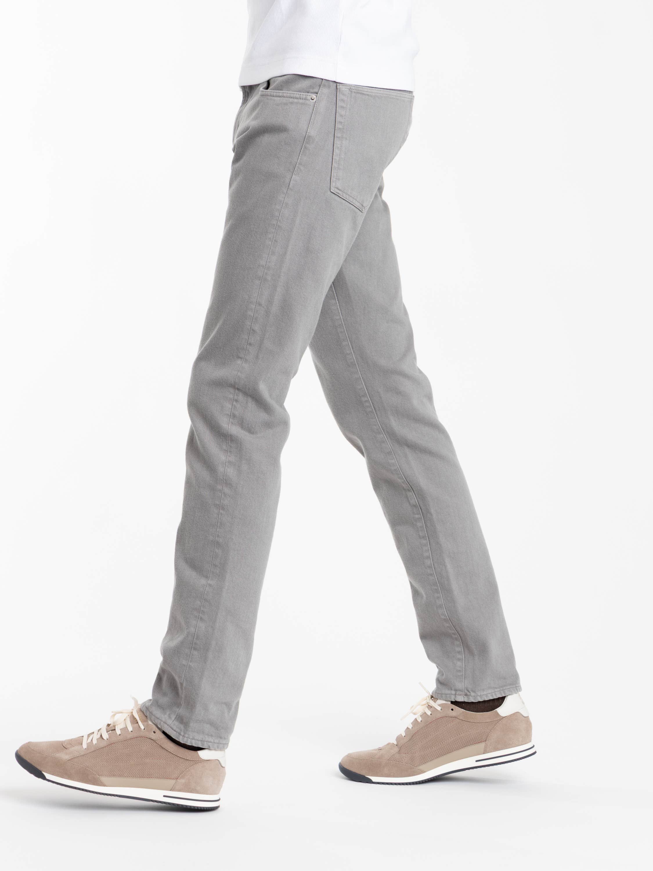 Grey Slim Fit Stretch Twill Pant