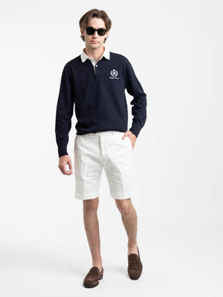 Ralph Lauren Purple Label Hand-Tailored Slim Stretch Chino White Short