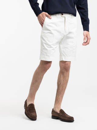Ralph Lauren Purple Label Hand-Tailored Slim Stretch Chino White Short