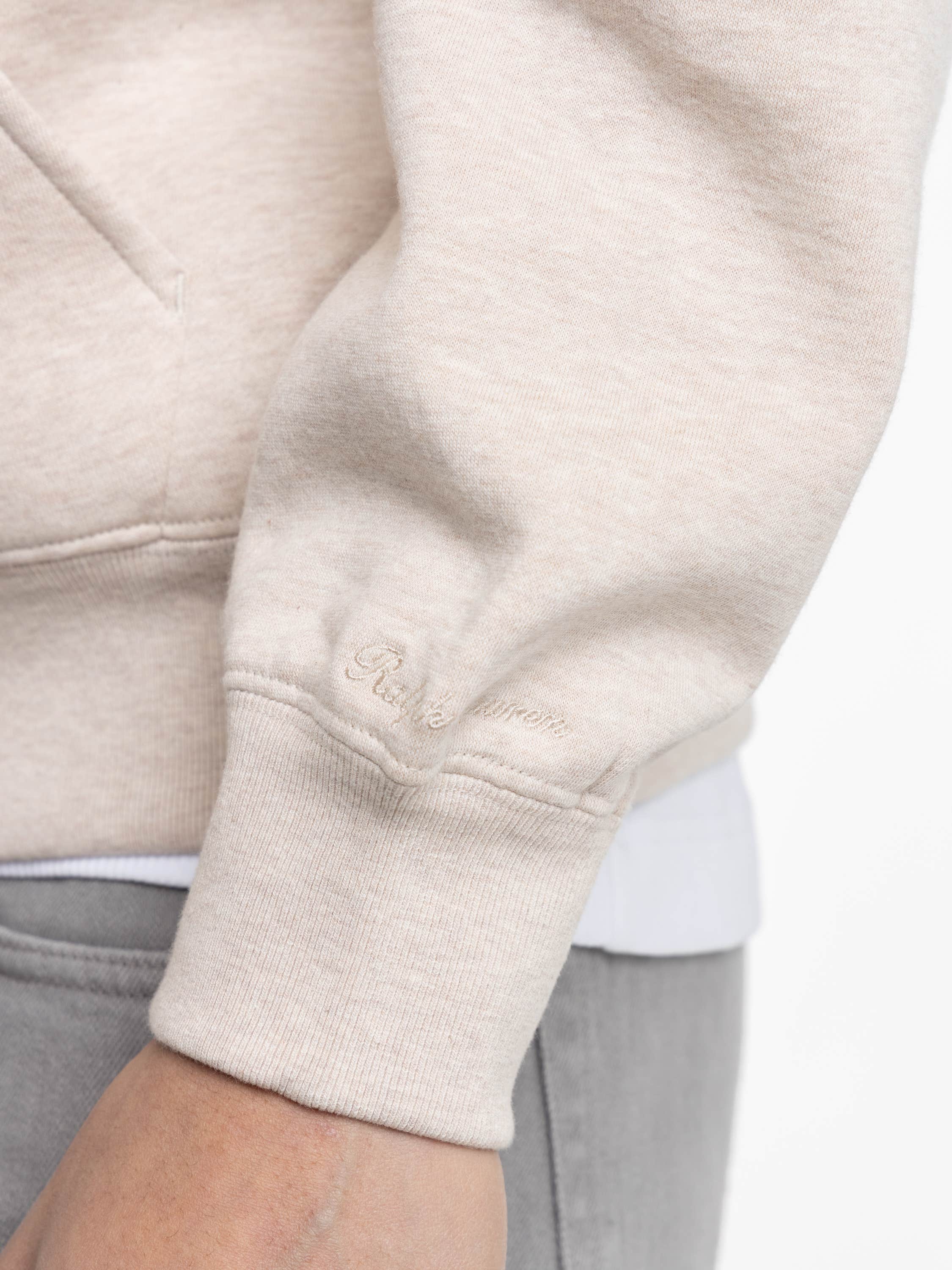 Champagne Melange Cotton-Cashmere Fleece Hoodie
