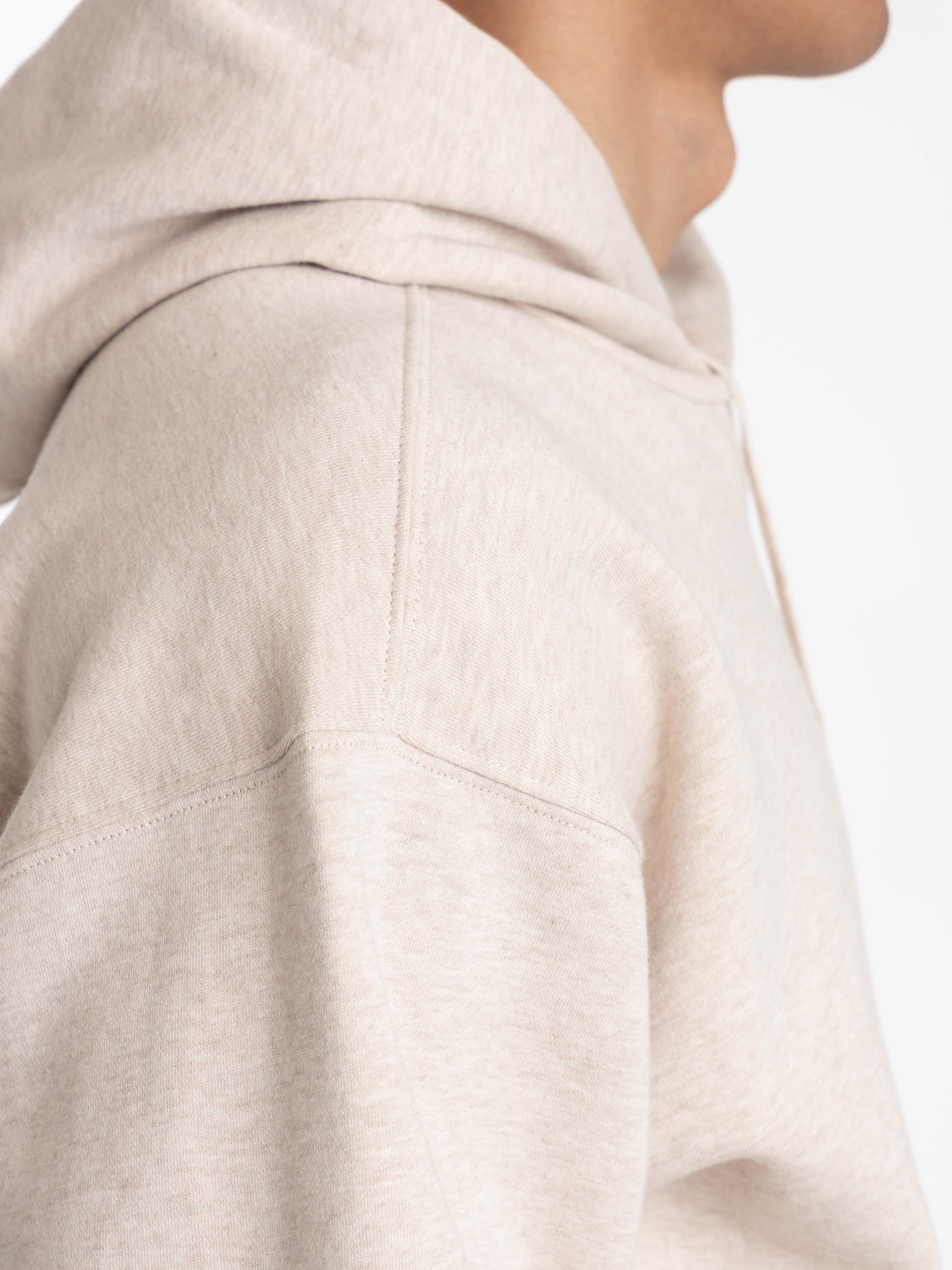 Champagne Melange Cotton-Cashmere Fleece Hoodie