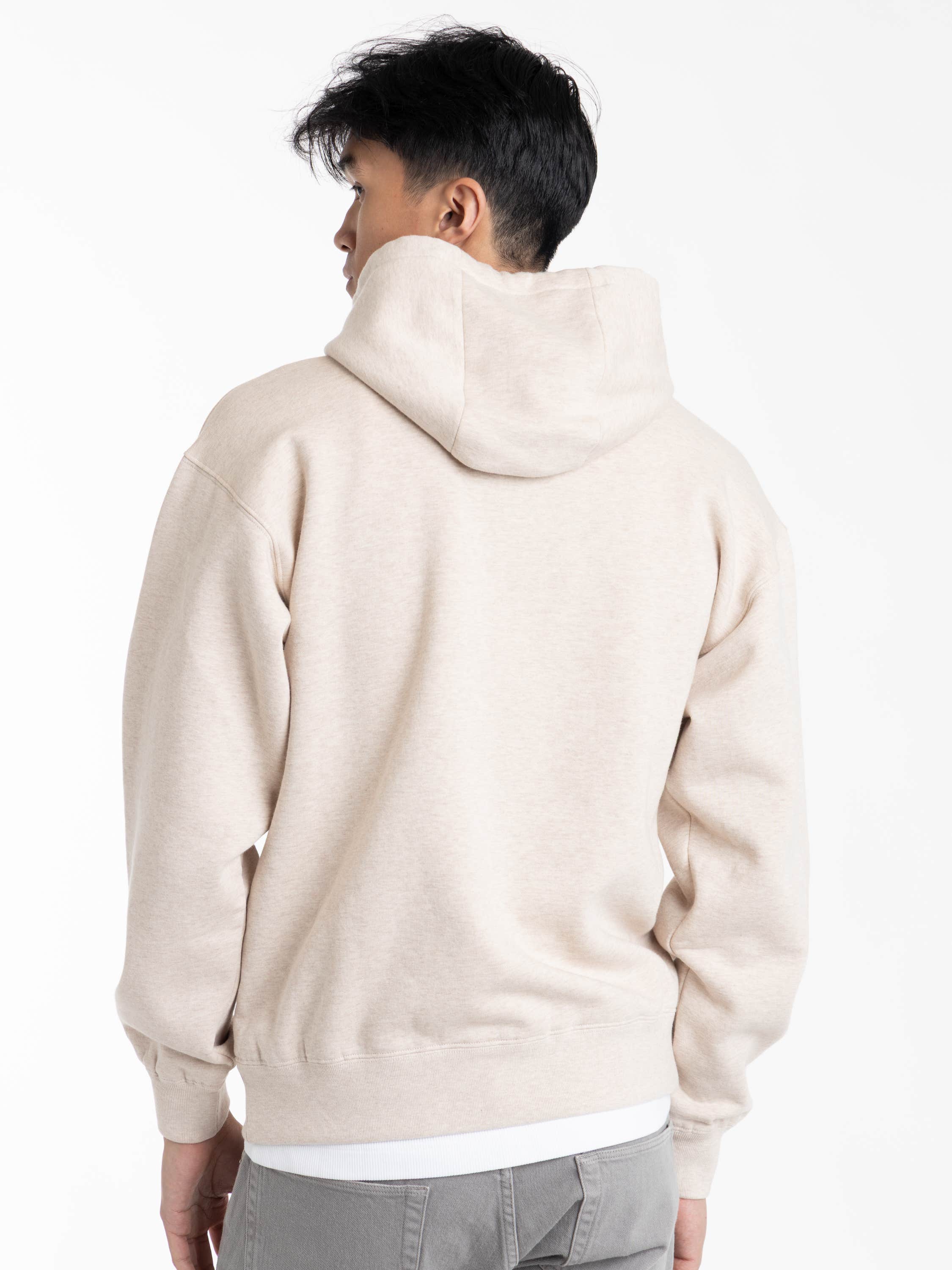 Champagne Melange Cotton-Cashmere Fleece Hoodie