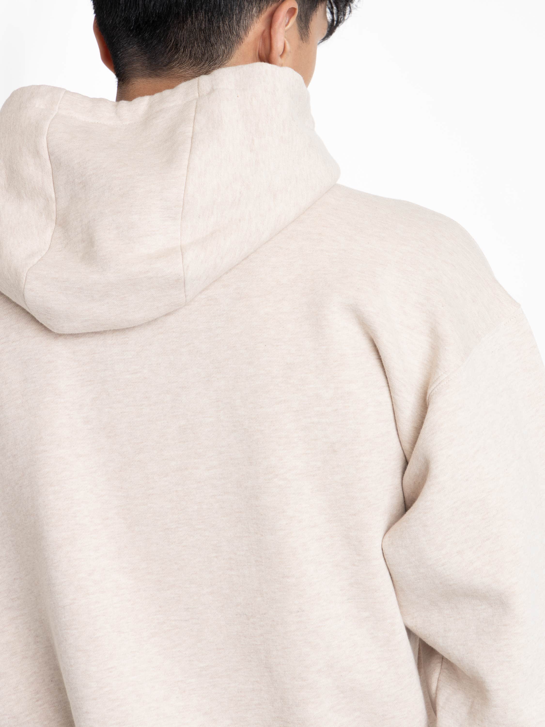 Champagne Melange Cotton-Cashmere Fleece Hoodie