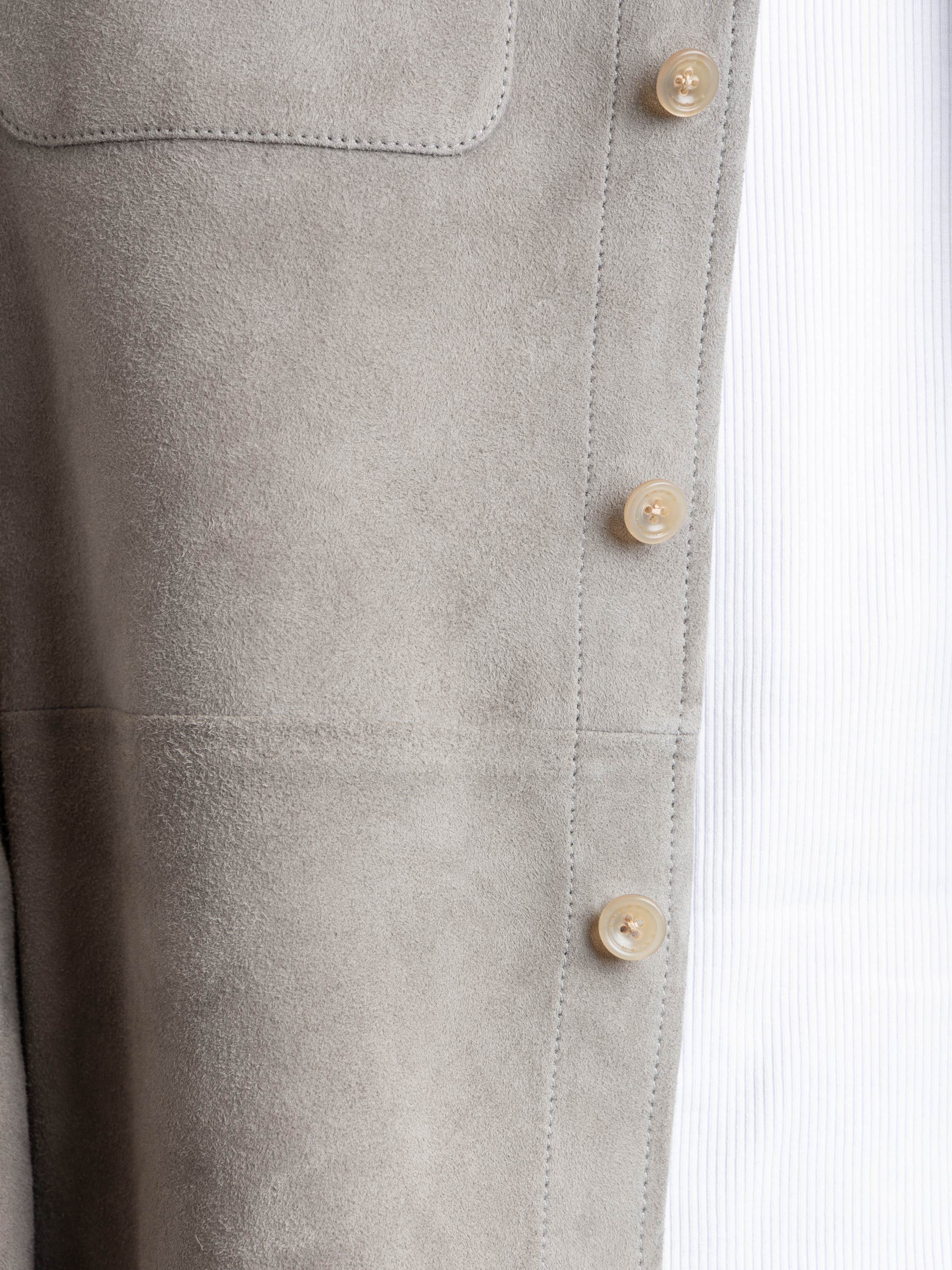 Light Grey Calloway Suede Shirt Jacket