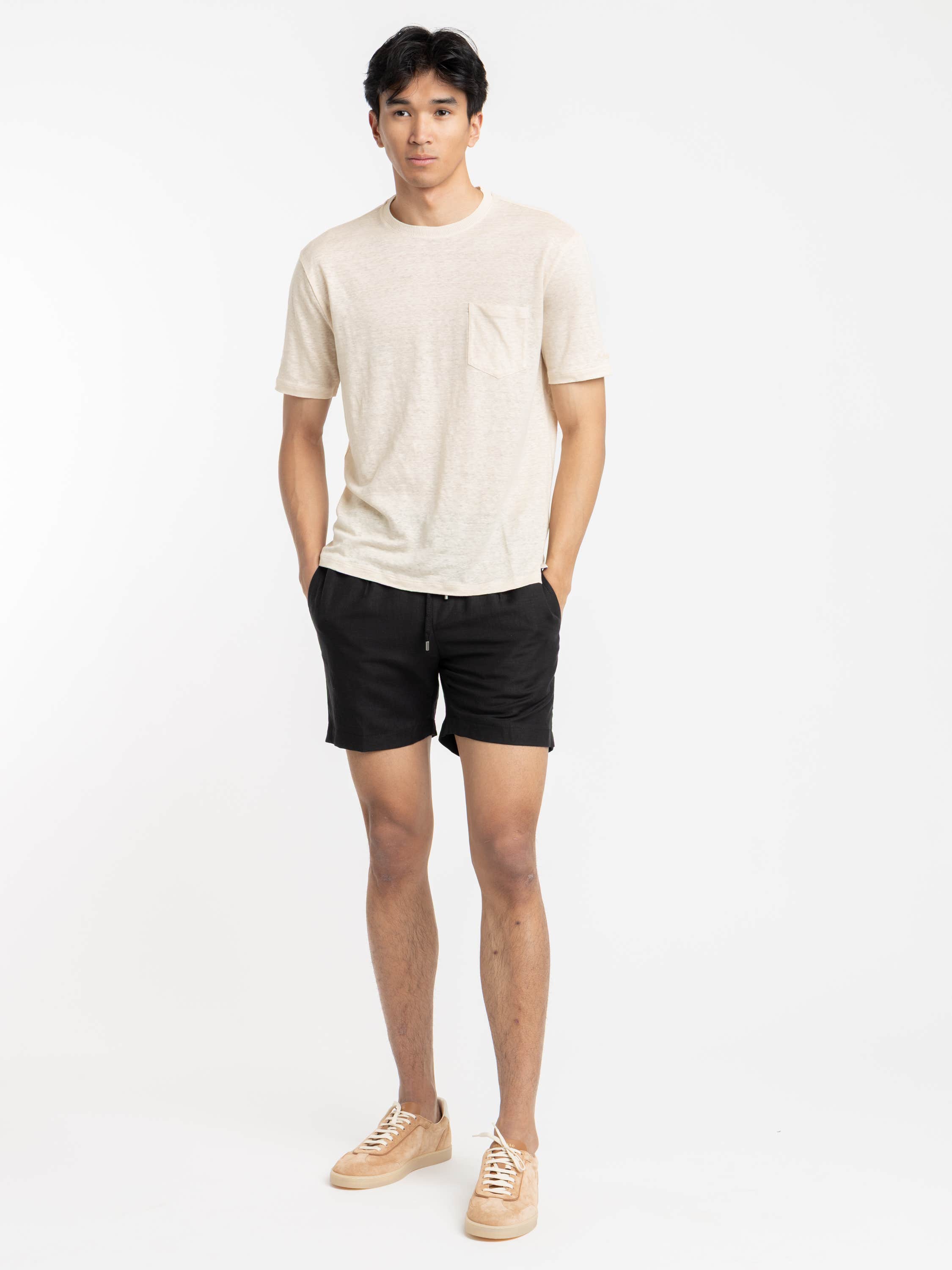 Limestone Linen Jersey Pocket T-Shirt