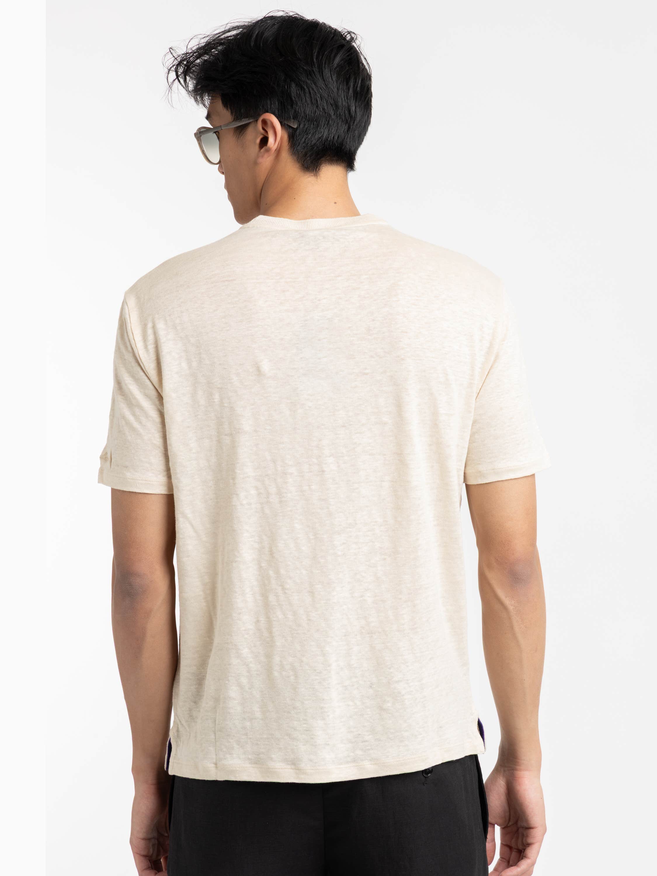 Limestone Linen Jersey Pocket T-Shirt