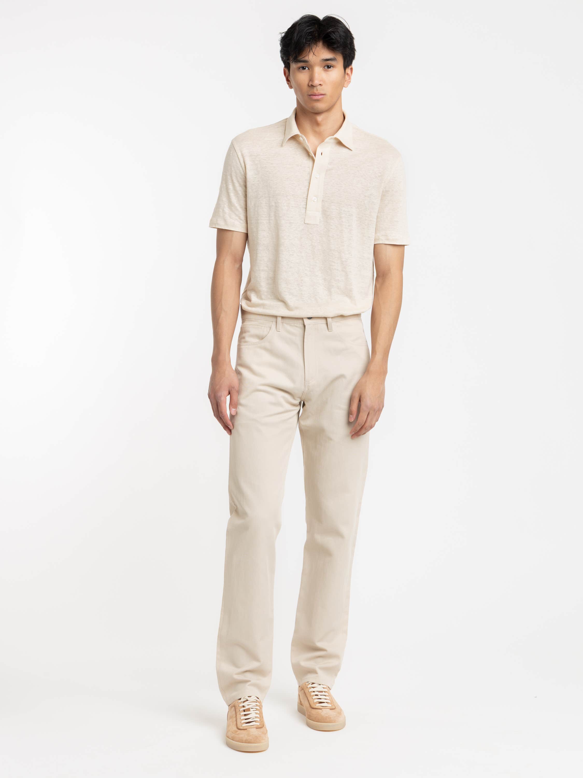 Limestone Straight Fit Cotton-Linen Jean