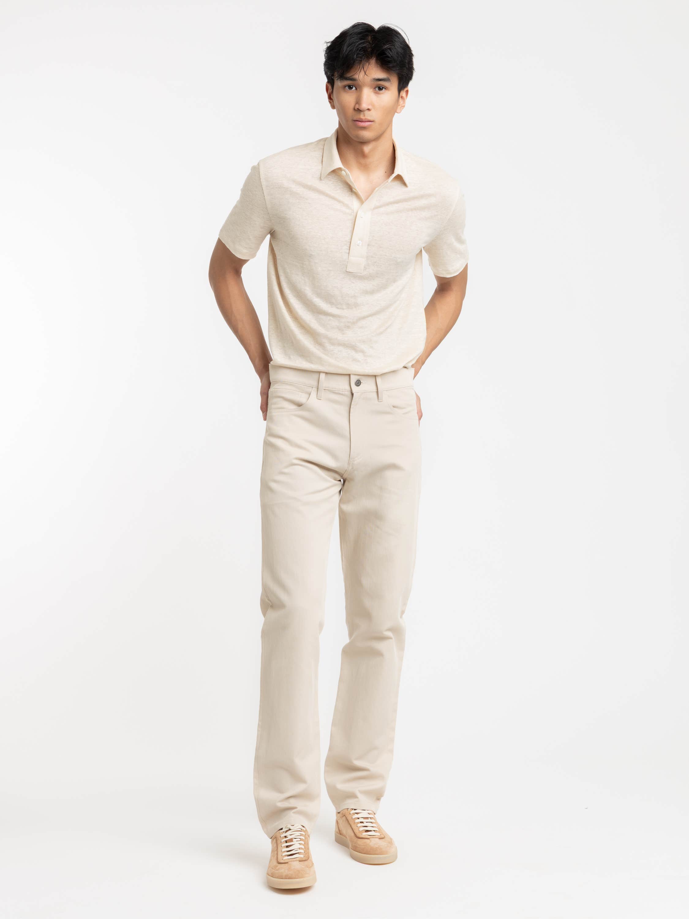 Limestone Straight Fit Cotton-Linen Jean