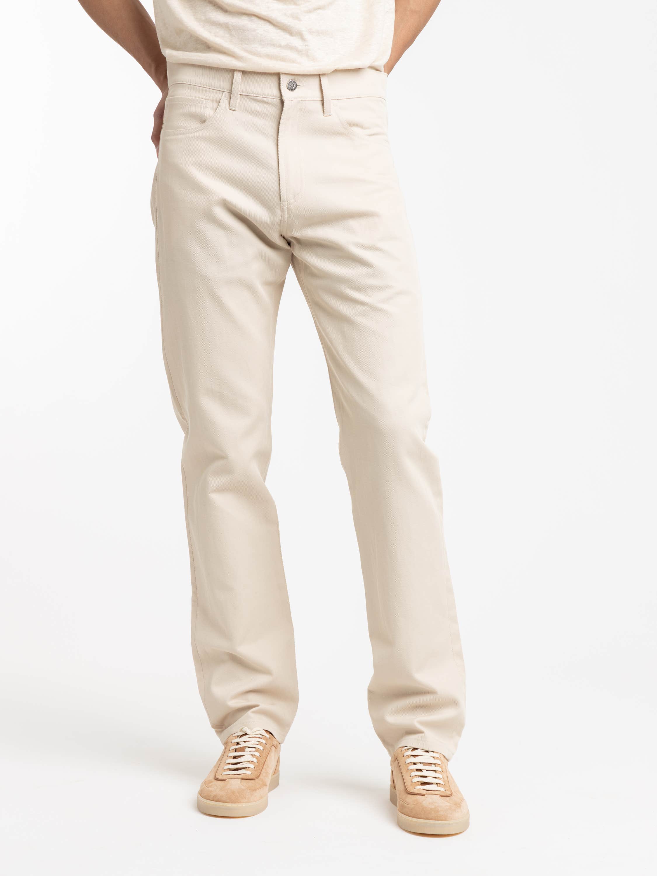 Limestone Straight Fit Cotton-Linen Jean