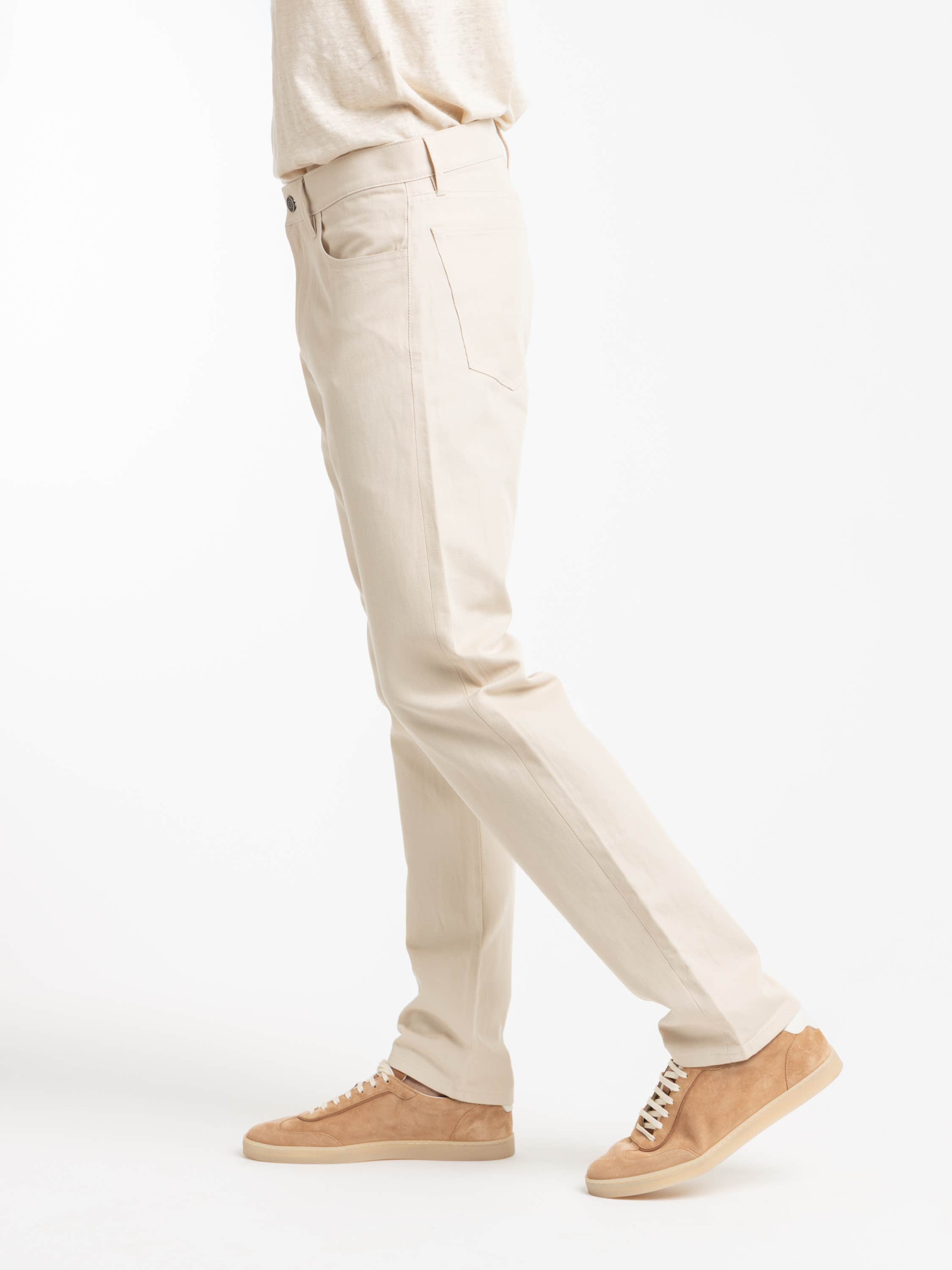 Limestone Straight Fit Cotton-Linen Jean