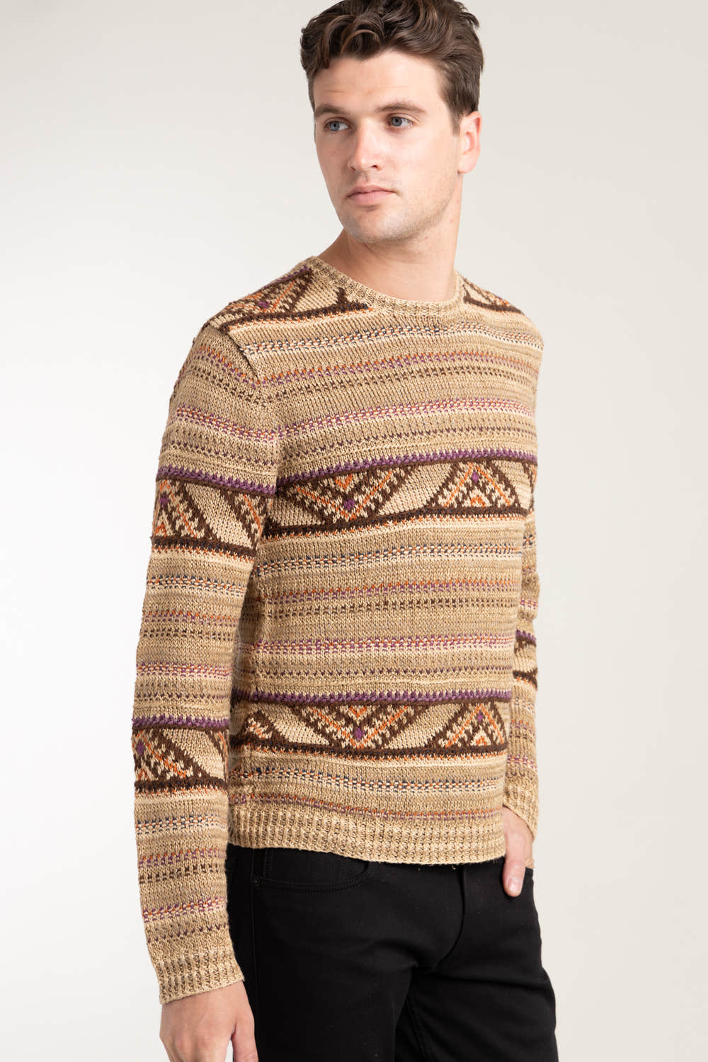 Linen Silk Knit Crewneck Sweater