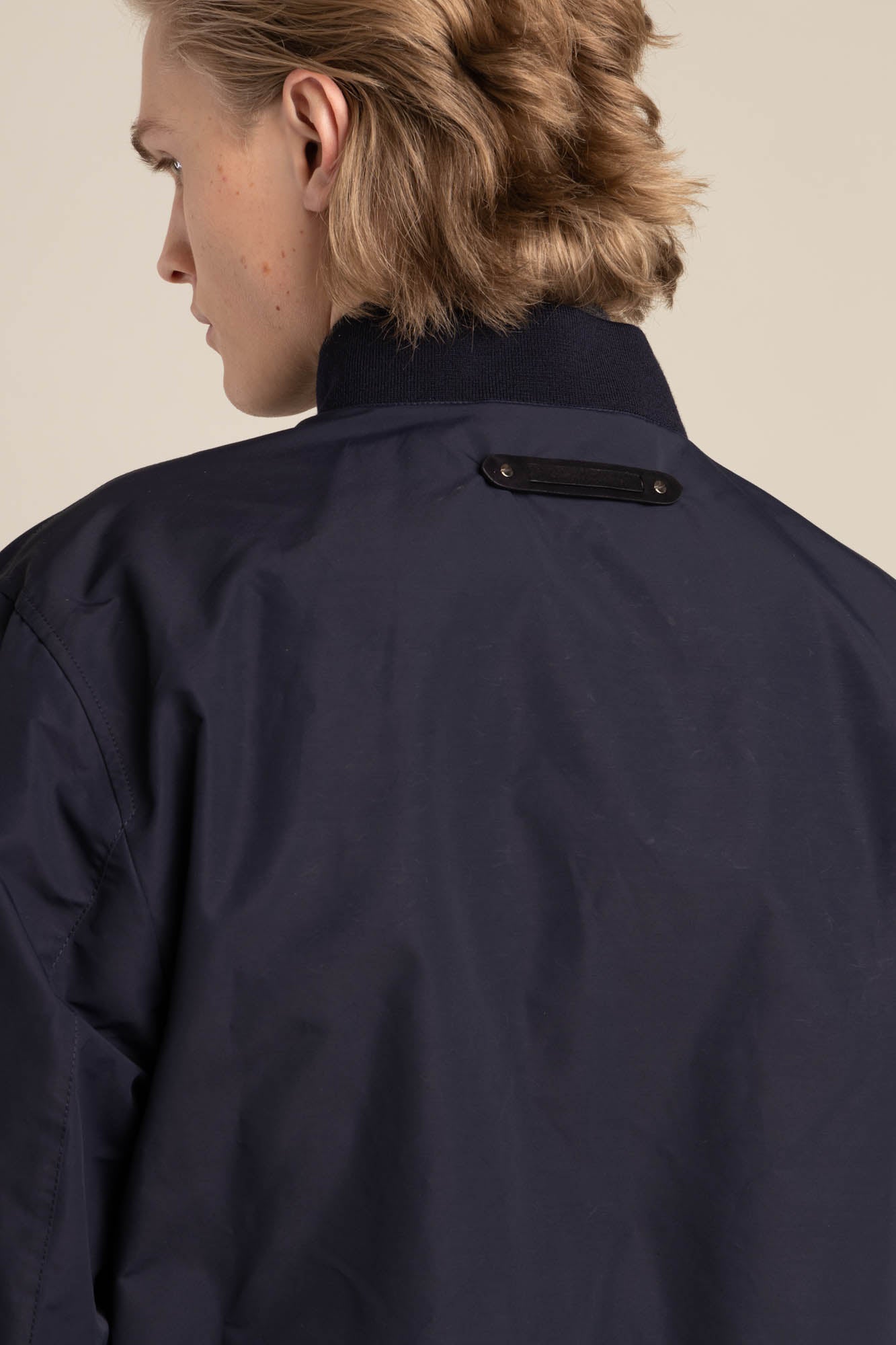 Navy nylon flight on sale jacket