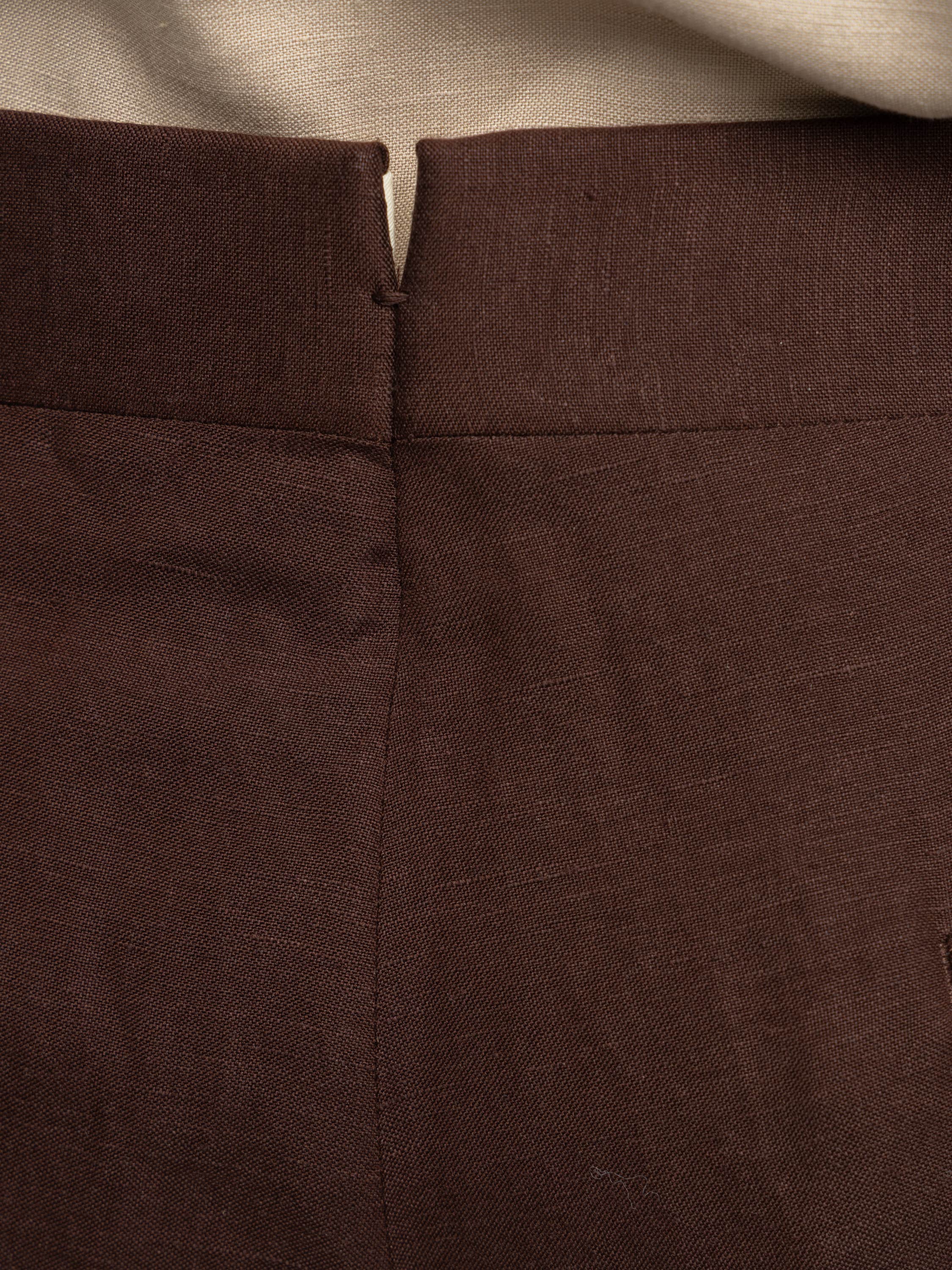 Sable Brown Gregory Hand-Tailored Silk-Linen Trouser