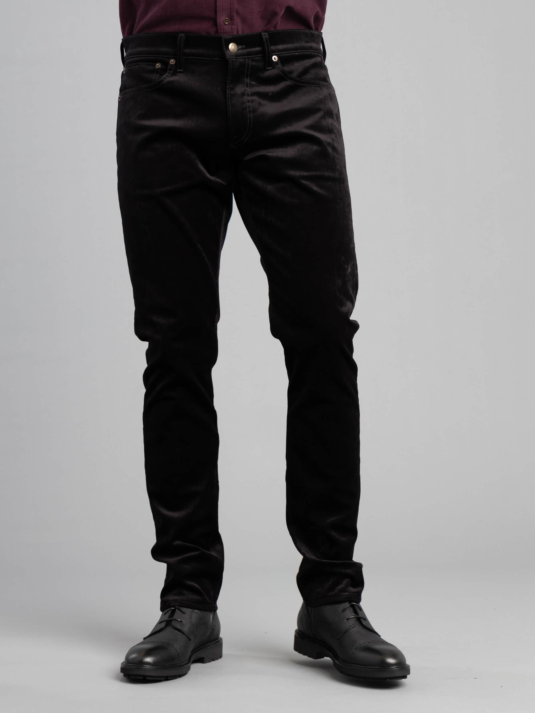 Men's Flat Front & Pleated Slacks (Pants)  Black velvet pants, Velvet pants,  Black velvet dress