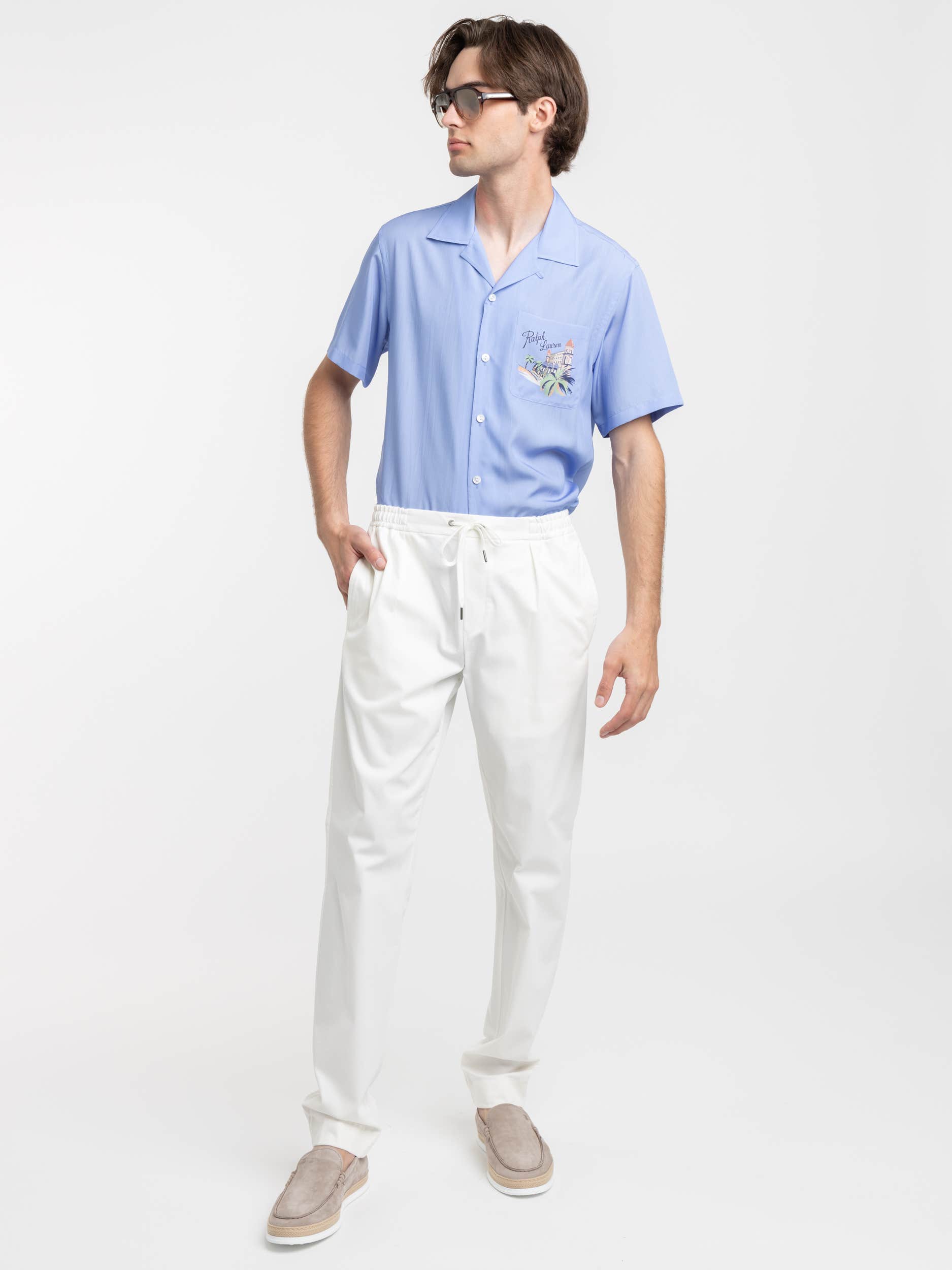 White Cotton Silk Pant