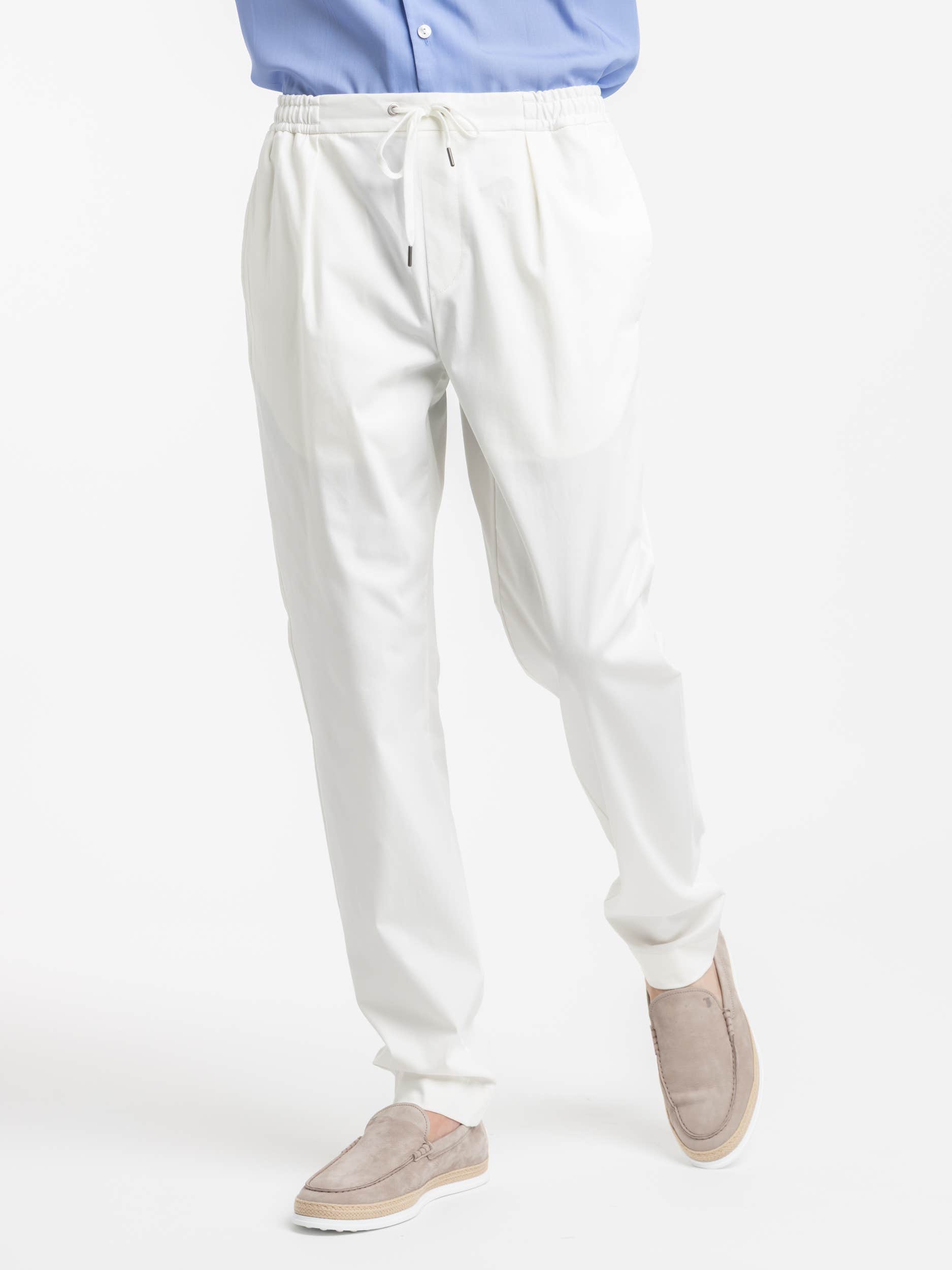 White Cotton Silk Pant