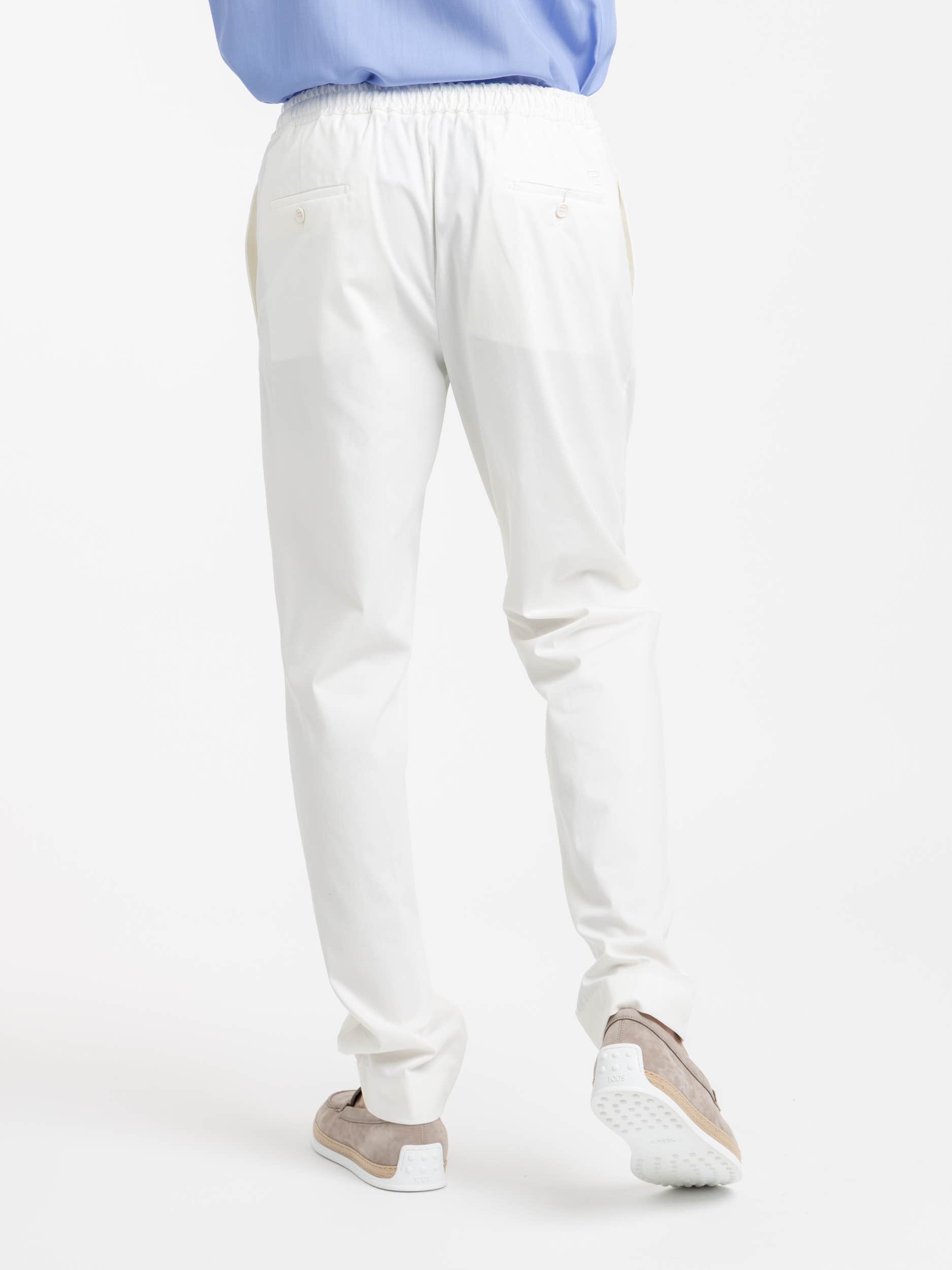 White Cotton Silk Pant