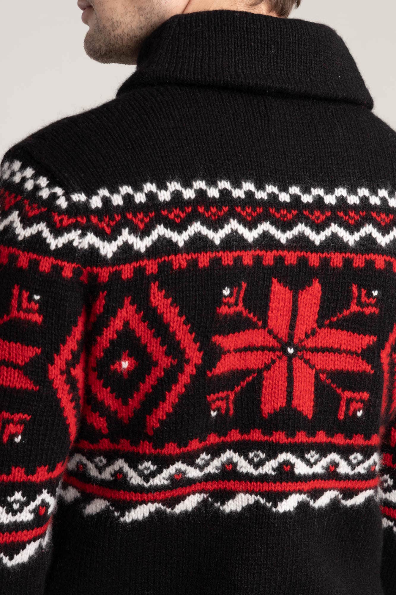 Hand-Knit Cashmere Shawl Sweater