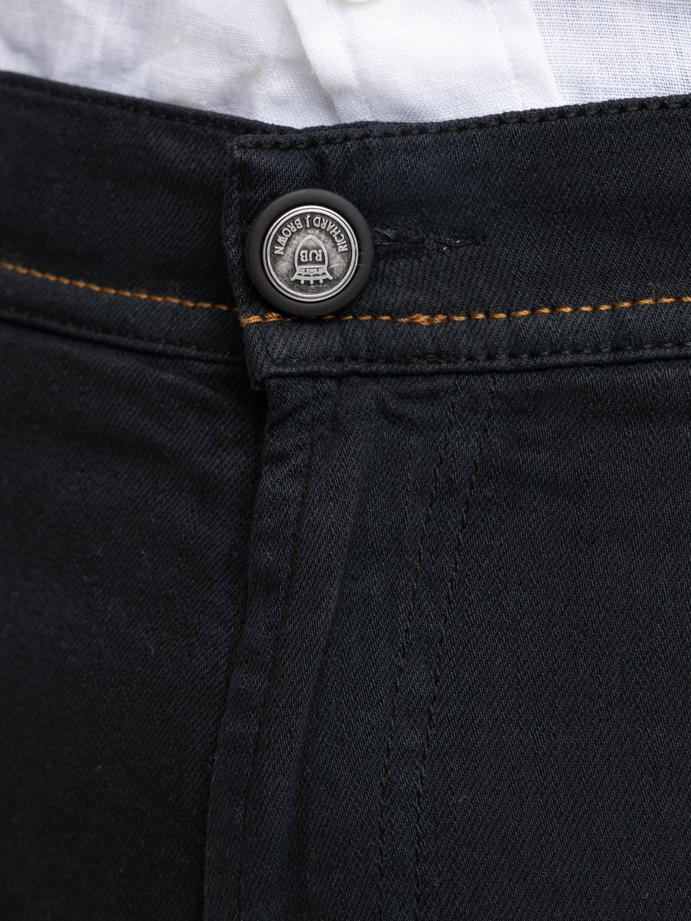 Black Milano 5 Pockets Linen Blend Jeans