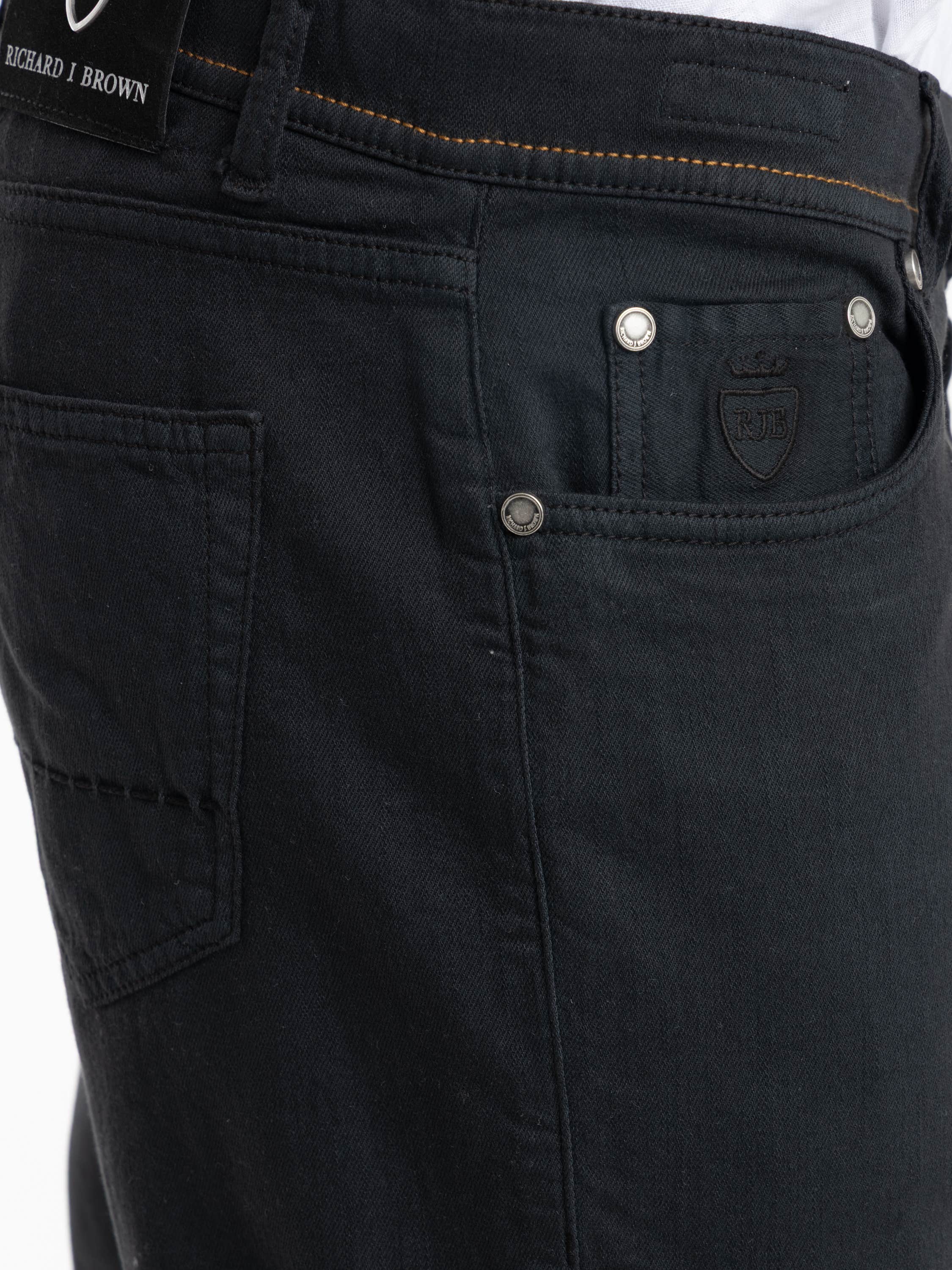 Black Milano 5 Pockets Linen Blend Jeans