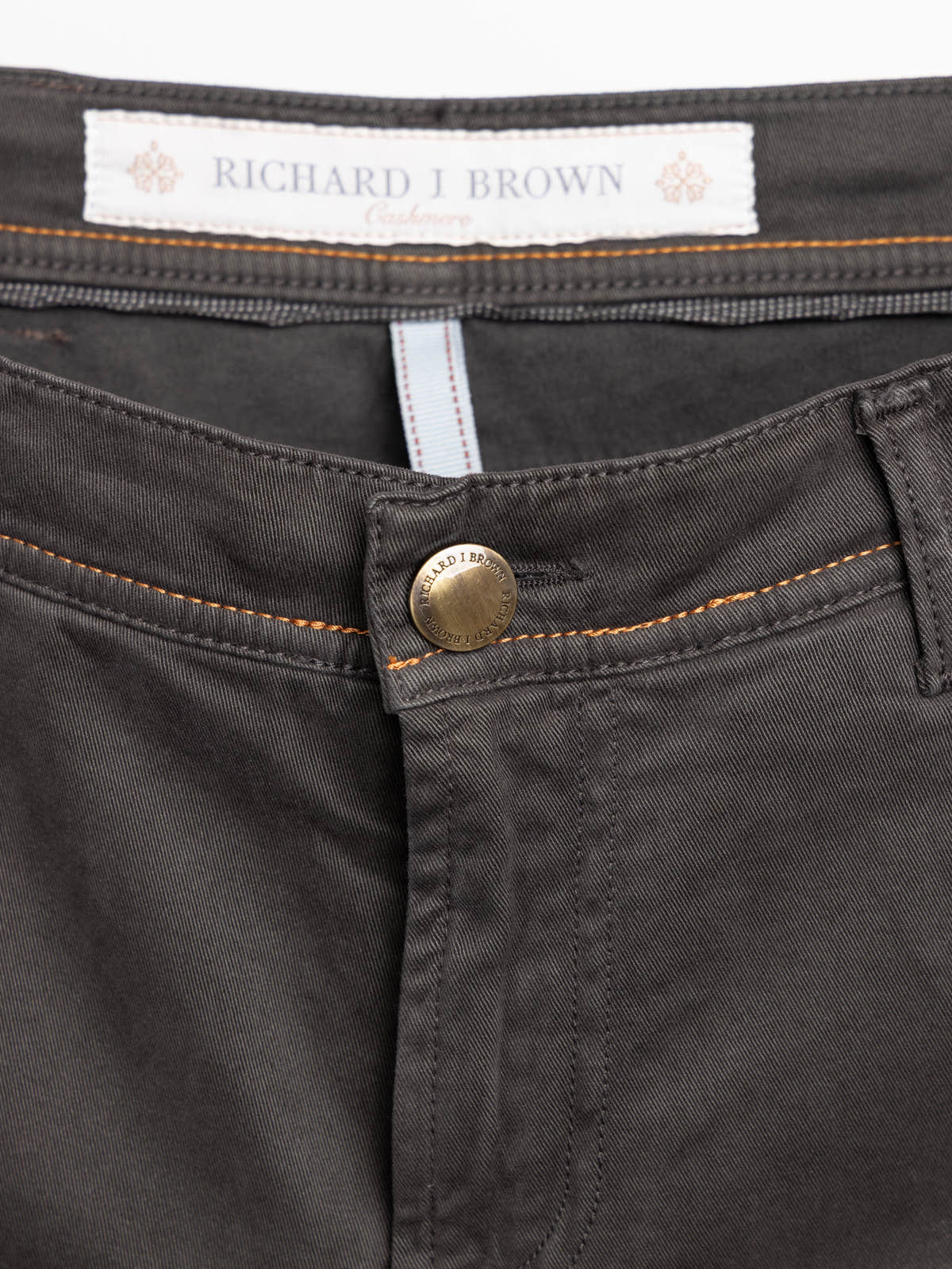Dark Brown Cashmere-Blend Jeans