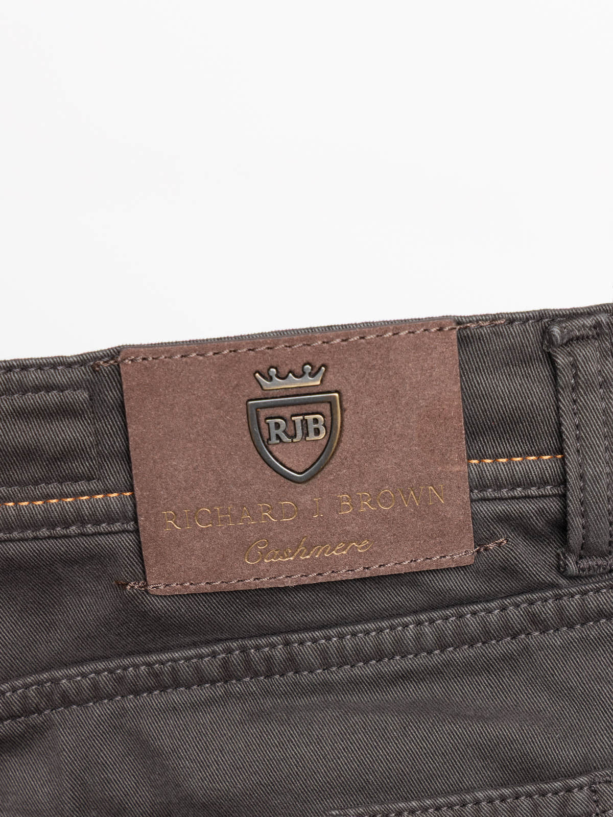 Dark Brown Cashmere-Blend Jeans