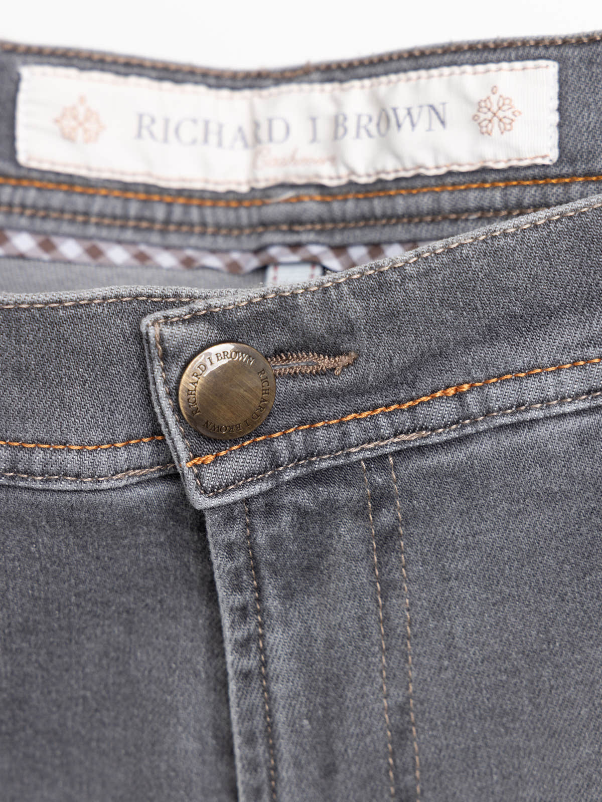 Grey Cashmere-Blend Regular-Fit Jeans