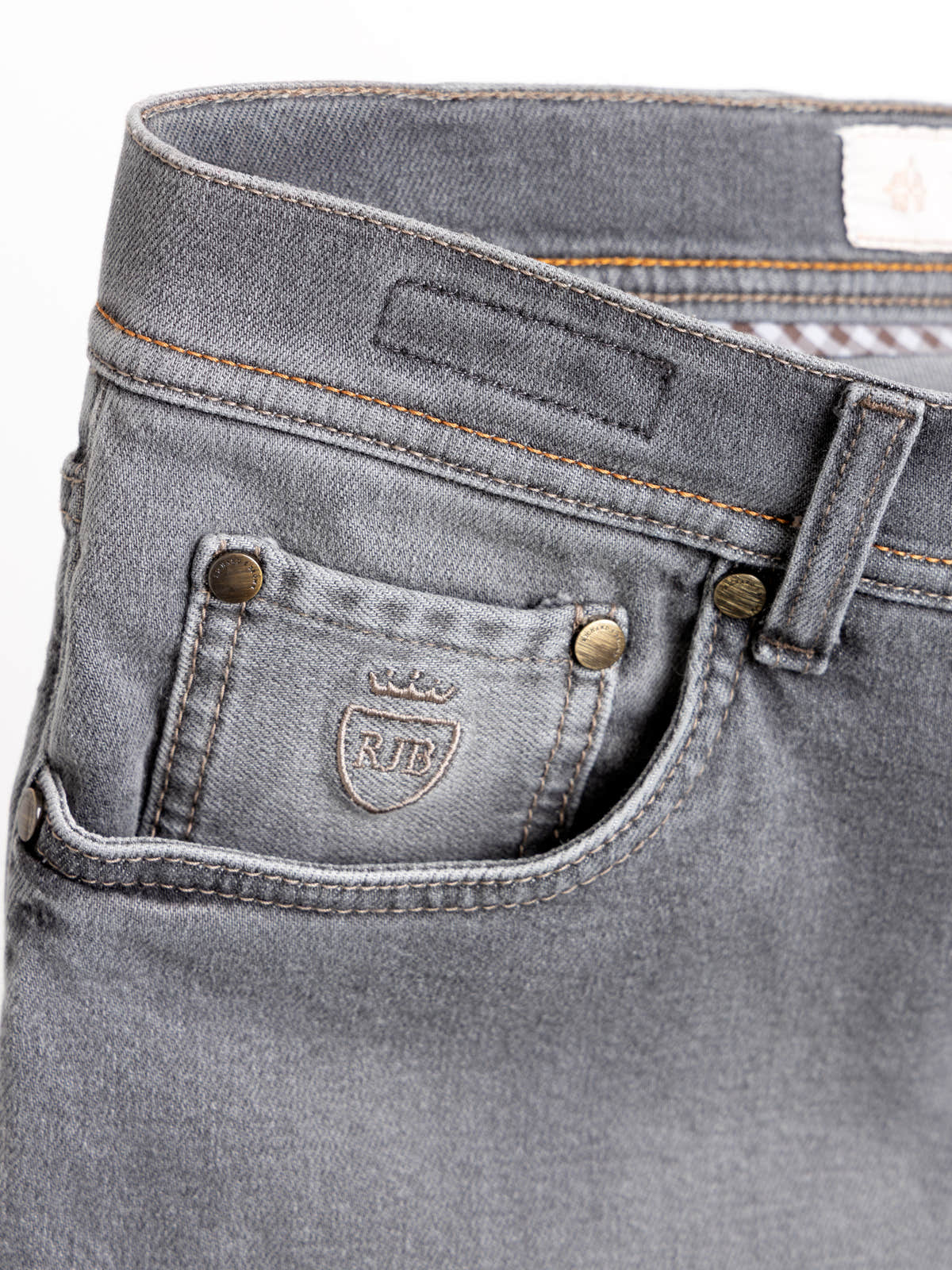 Grey Cashmere-Blend Regular-Fit Jeans