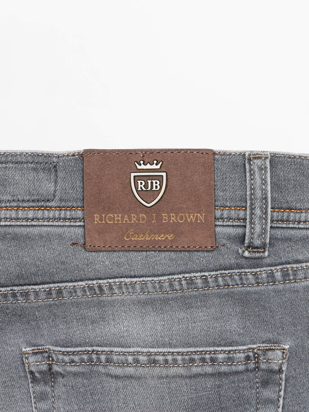 Grey Cashmere-Blend Regular-Fit Jeans