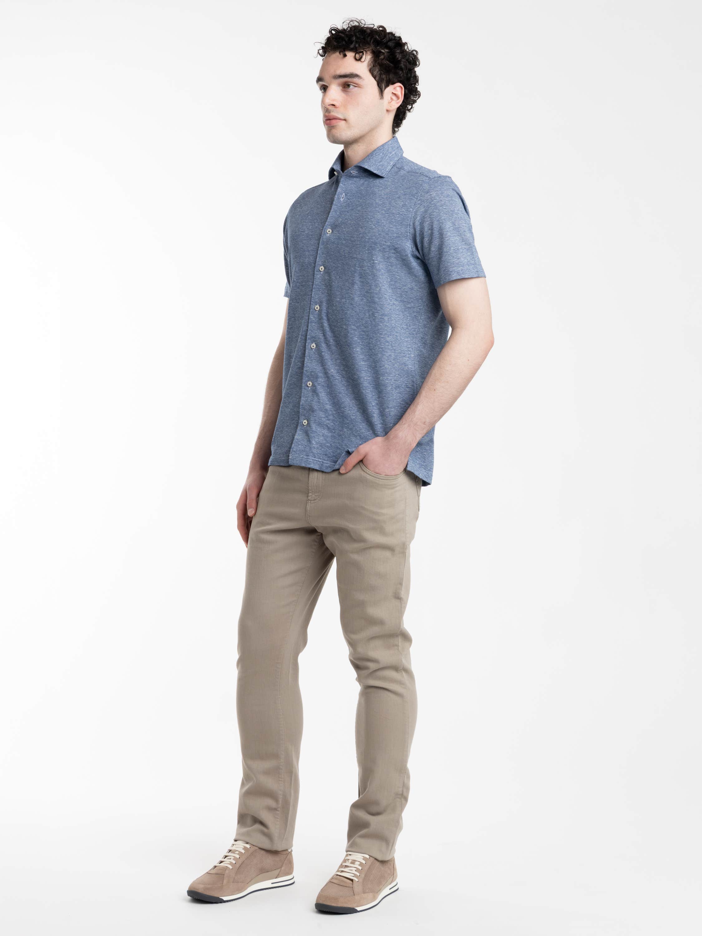 Light Brown Milano 5 Pockets Linen Blend Jeans