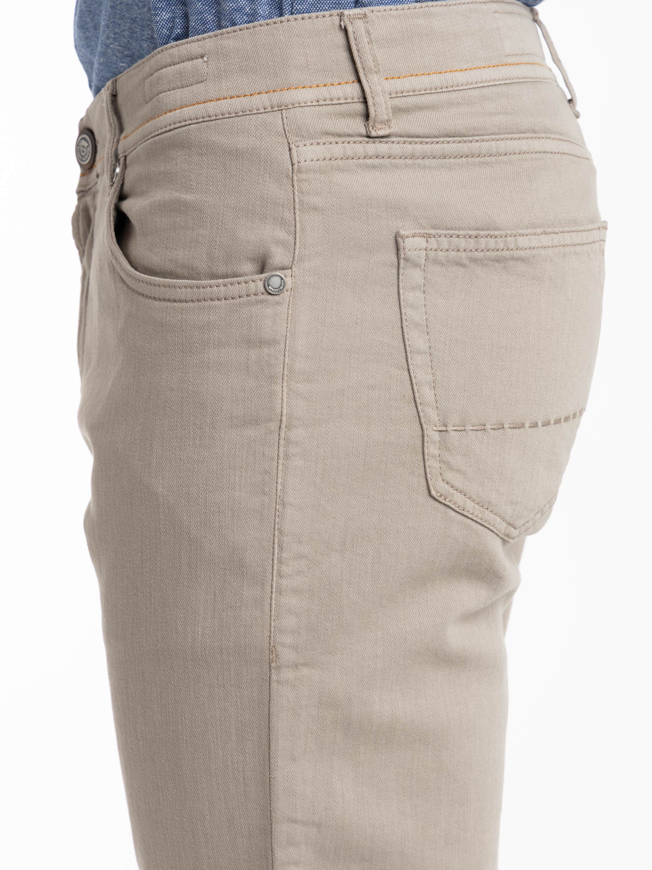 Light Brown Milano 5 Pockets Linen Blend Jeans