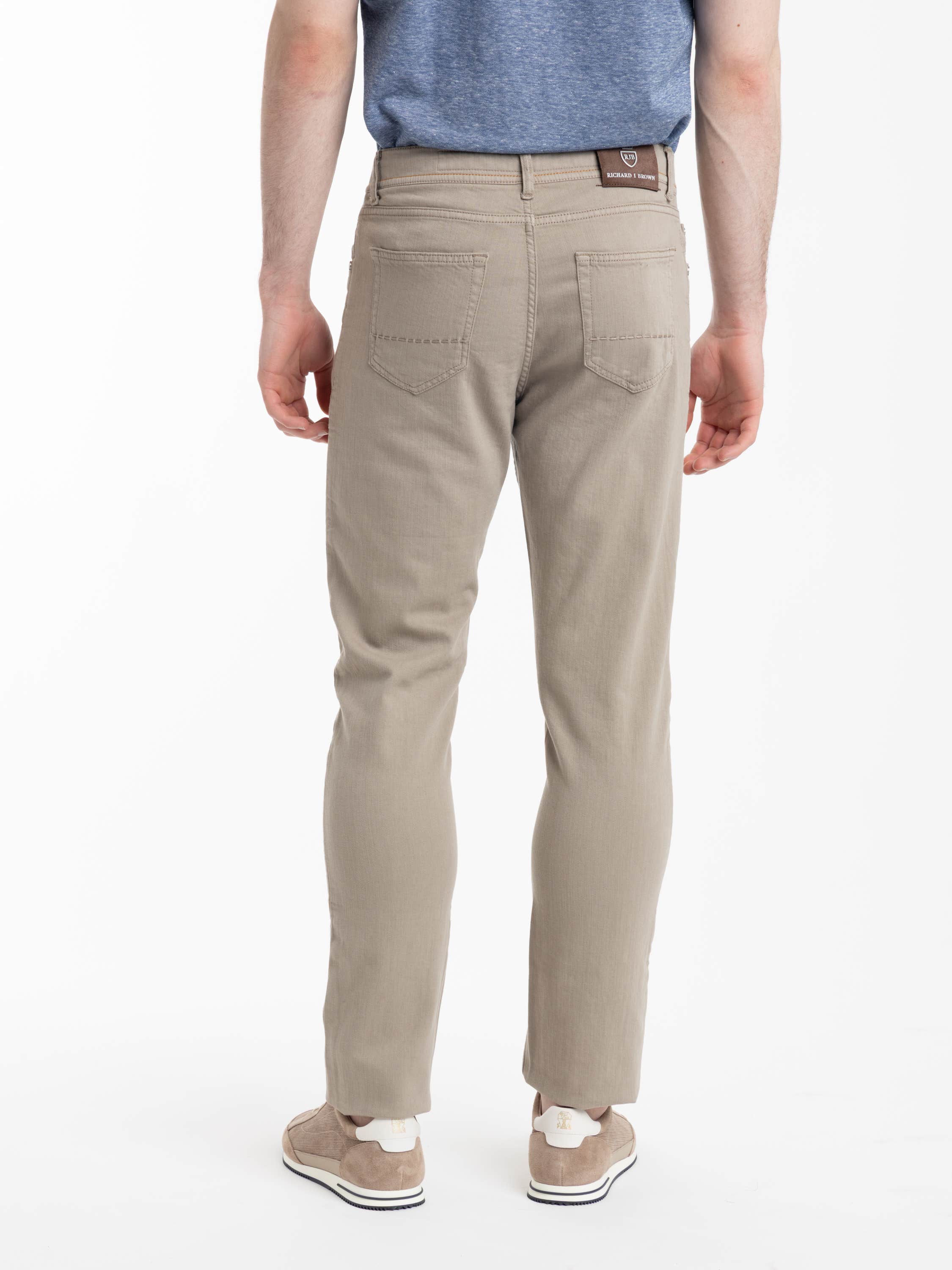 Light Brown Milano 5 Pockets Linen Blend Jeans