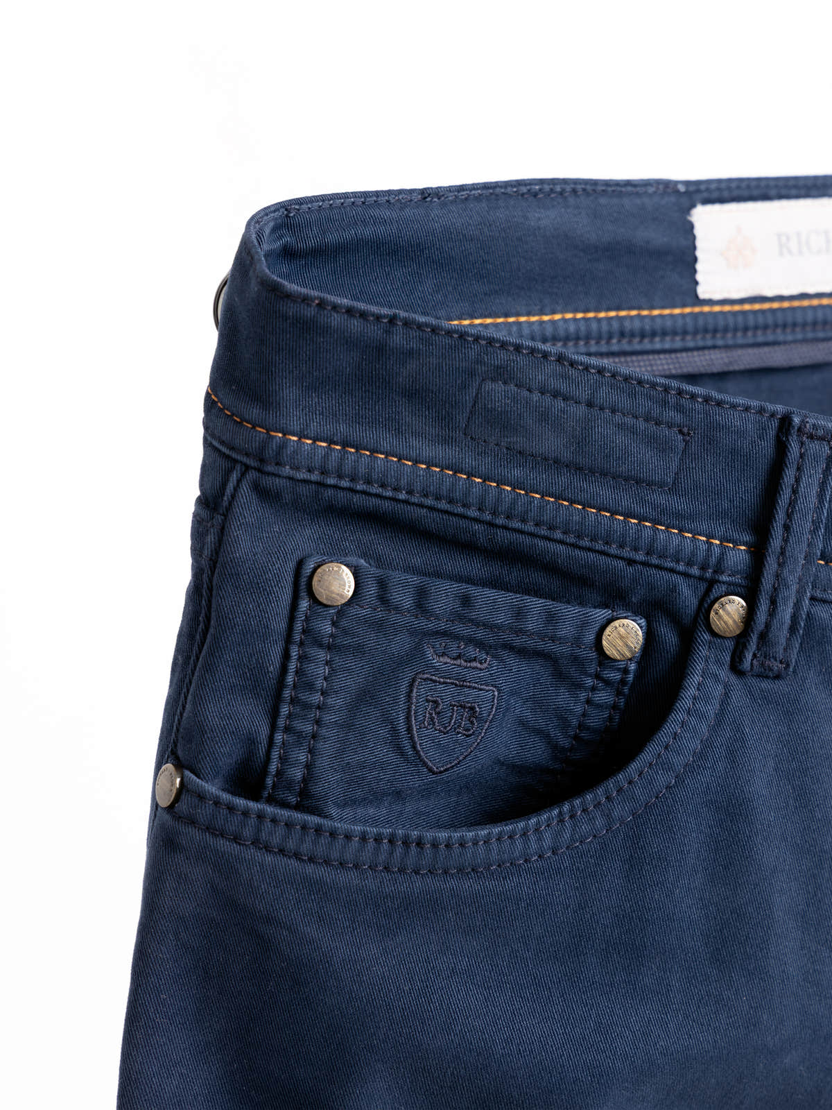 Navy Milano Cashmere-Blend Jeans