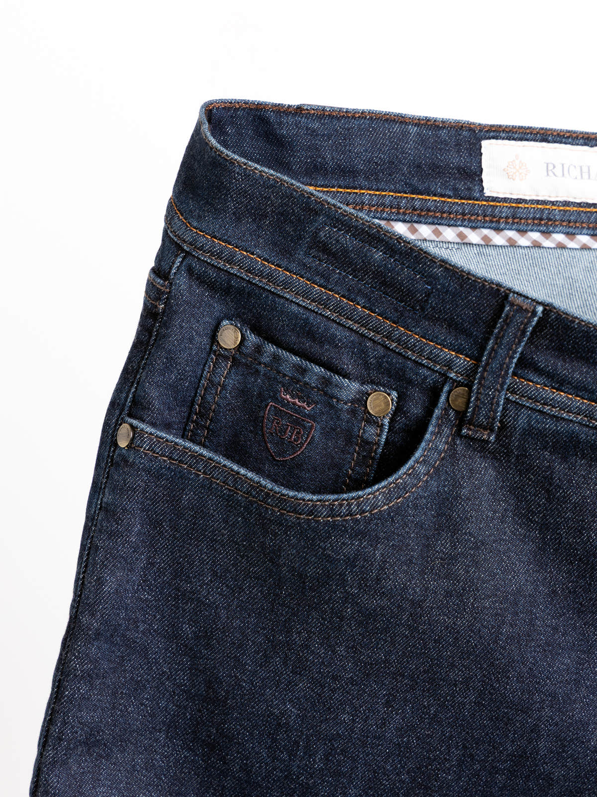 Navy Milano Cotton Cashmere Regular Fit Jeans