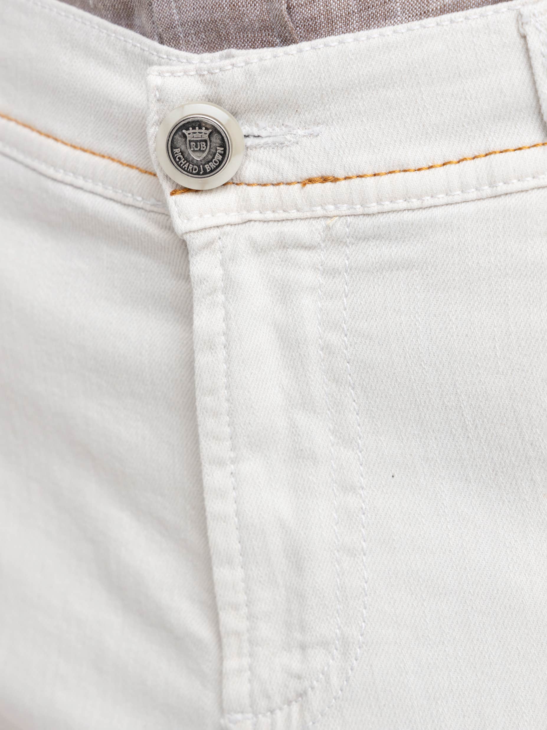 White Milano 5 Pockets Linen Blend Jeans