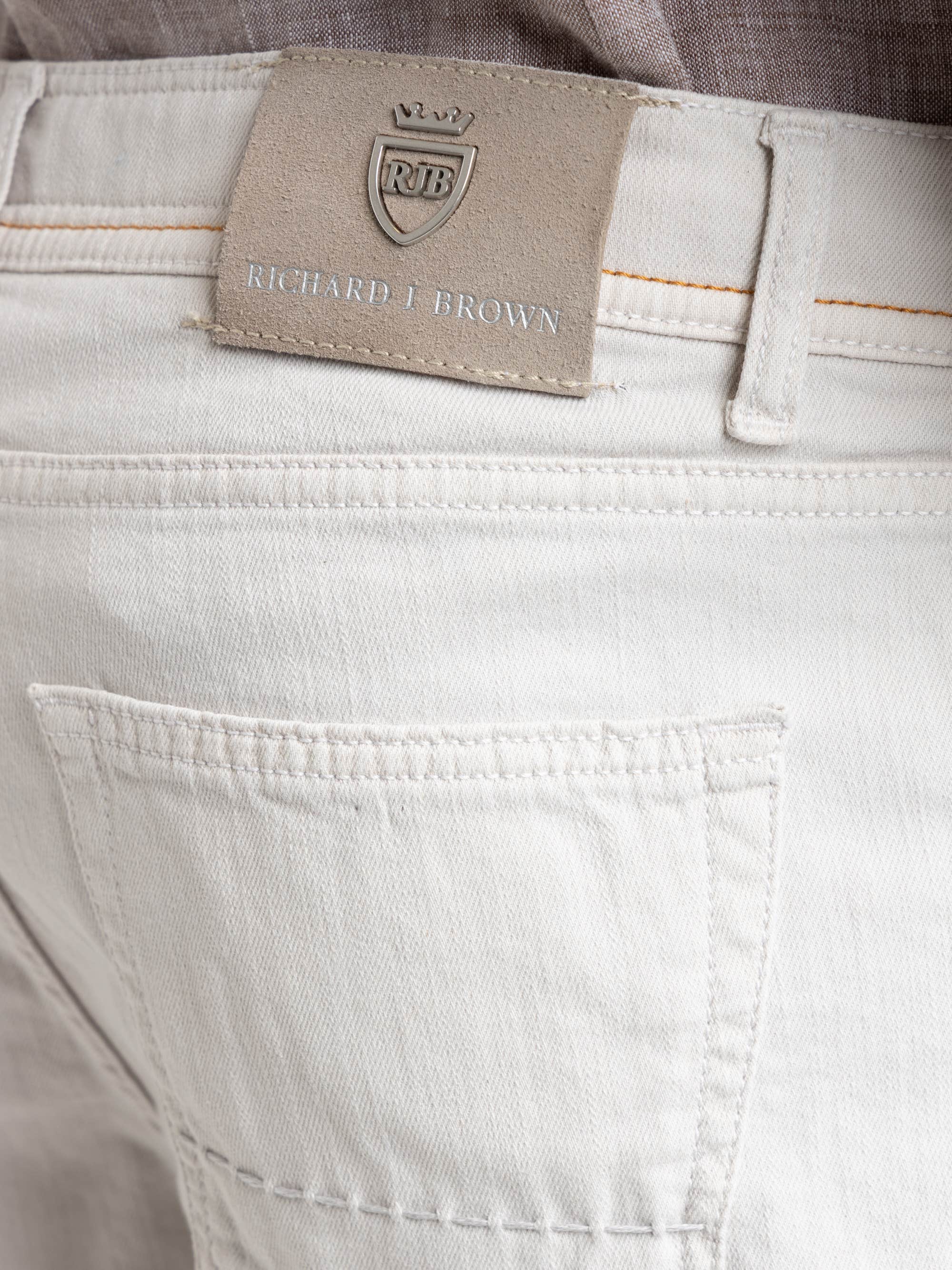 White Milano 5 Pockets Linen Blend Jeans
