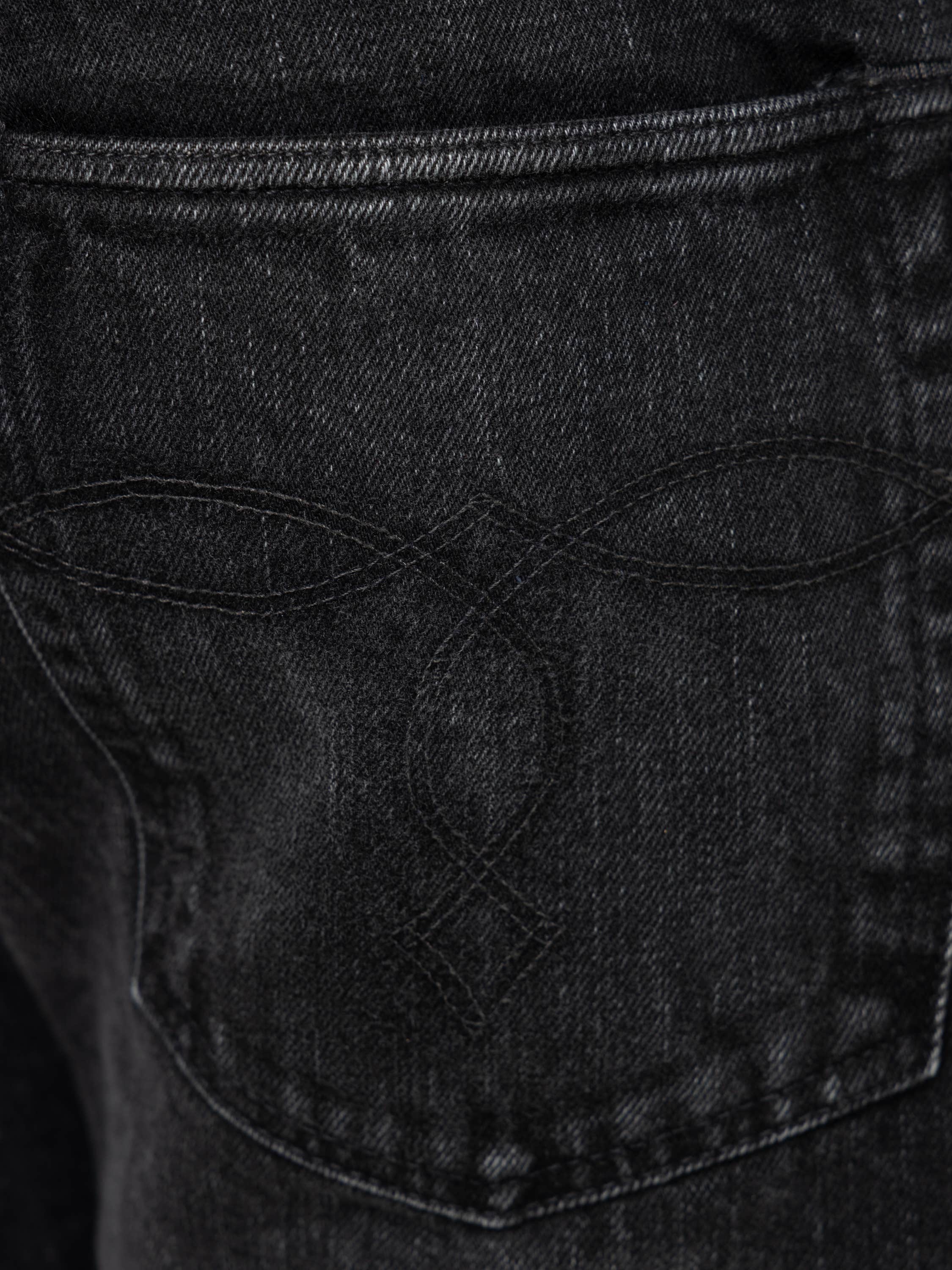 Black Slim Boot Distressed Selvedge Jean