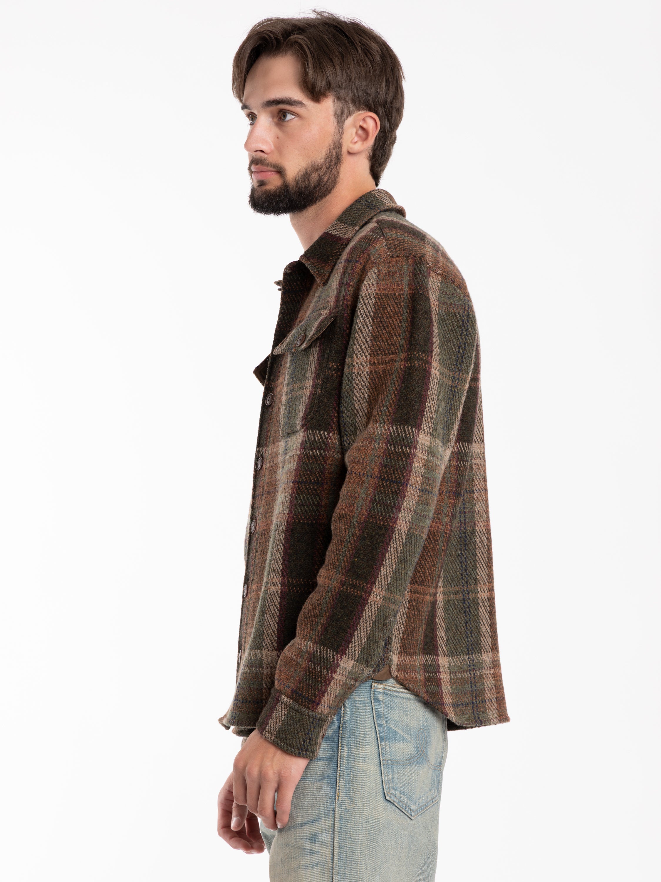 Olive Multicolor Plaid Wool-Cashmere Workshirt – The Helm