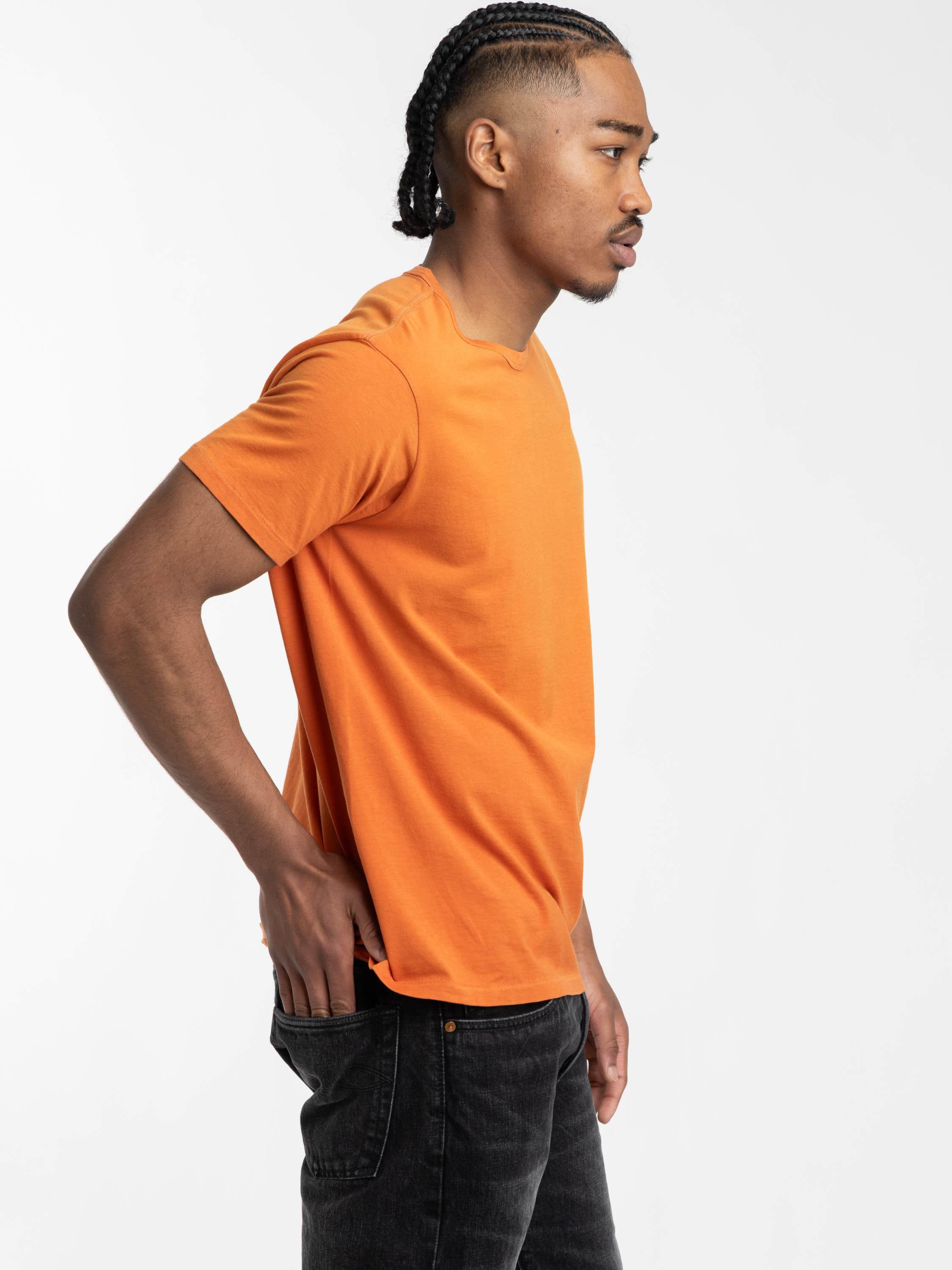 Orange Garment-Dyed Crewneck T-Shirt