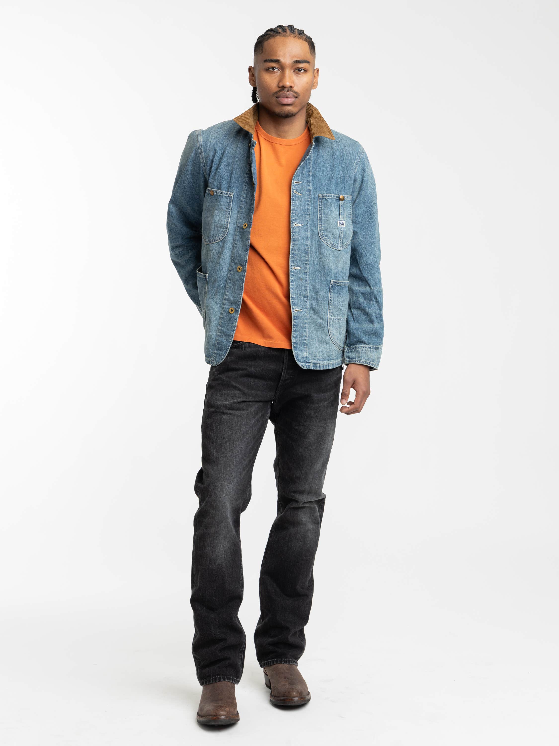 Orange Garment-Dyed Crewneck T-Shirt