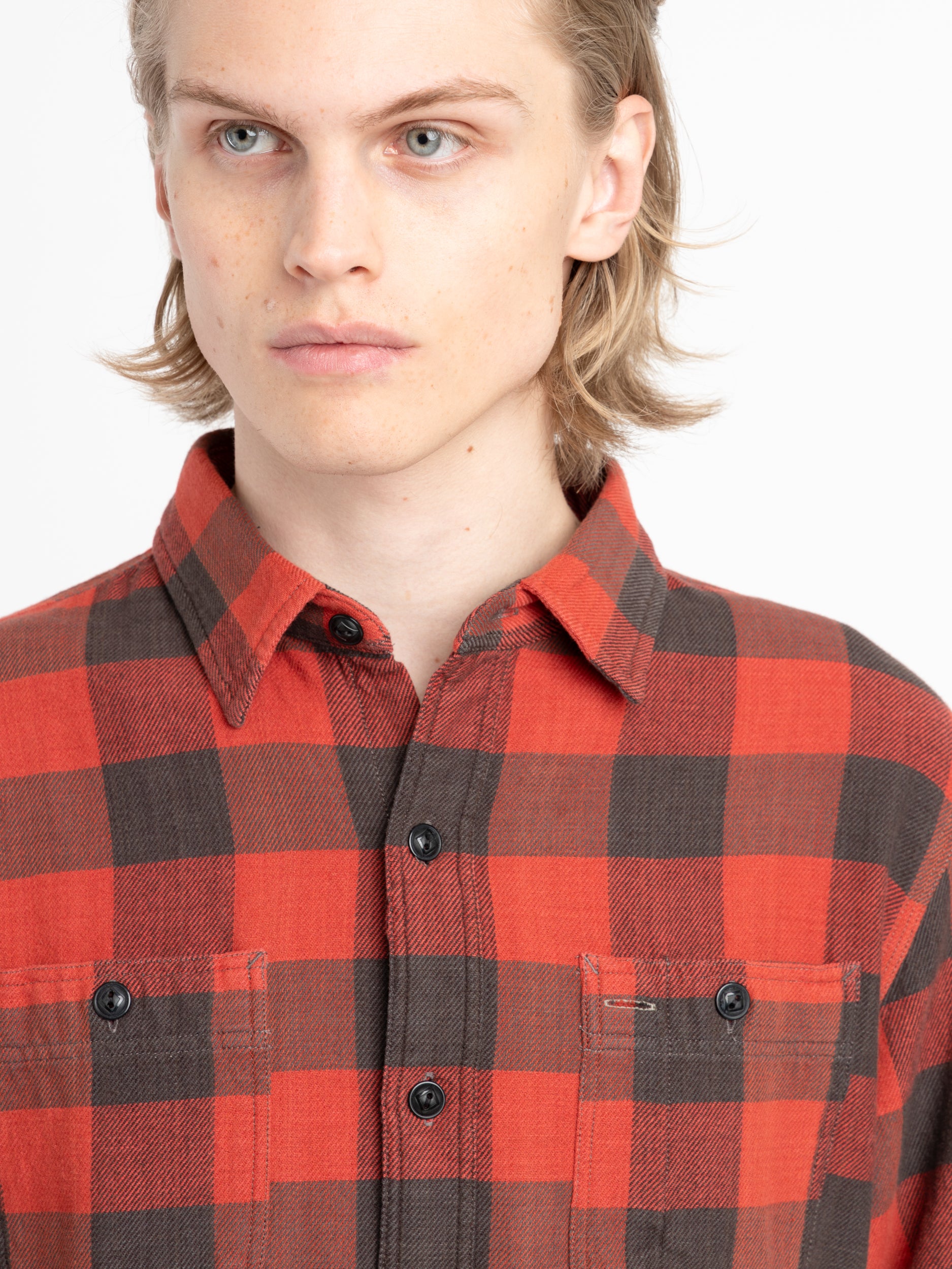 Red/Black Buffalo Plaid Twill Workshirt – The Helm Clothing