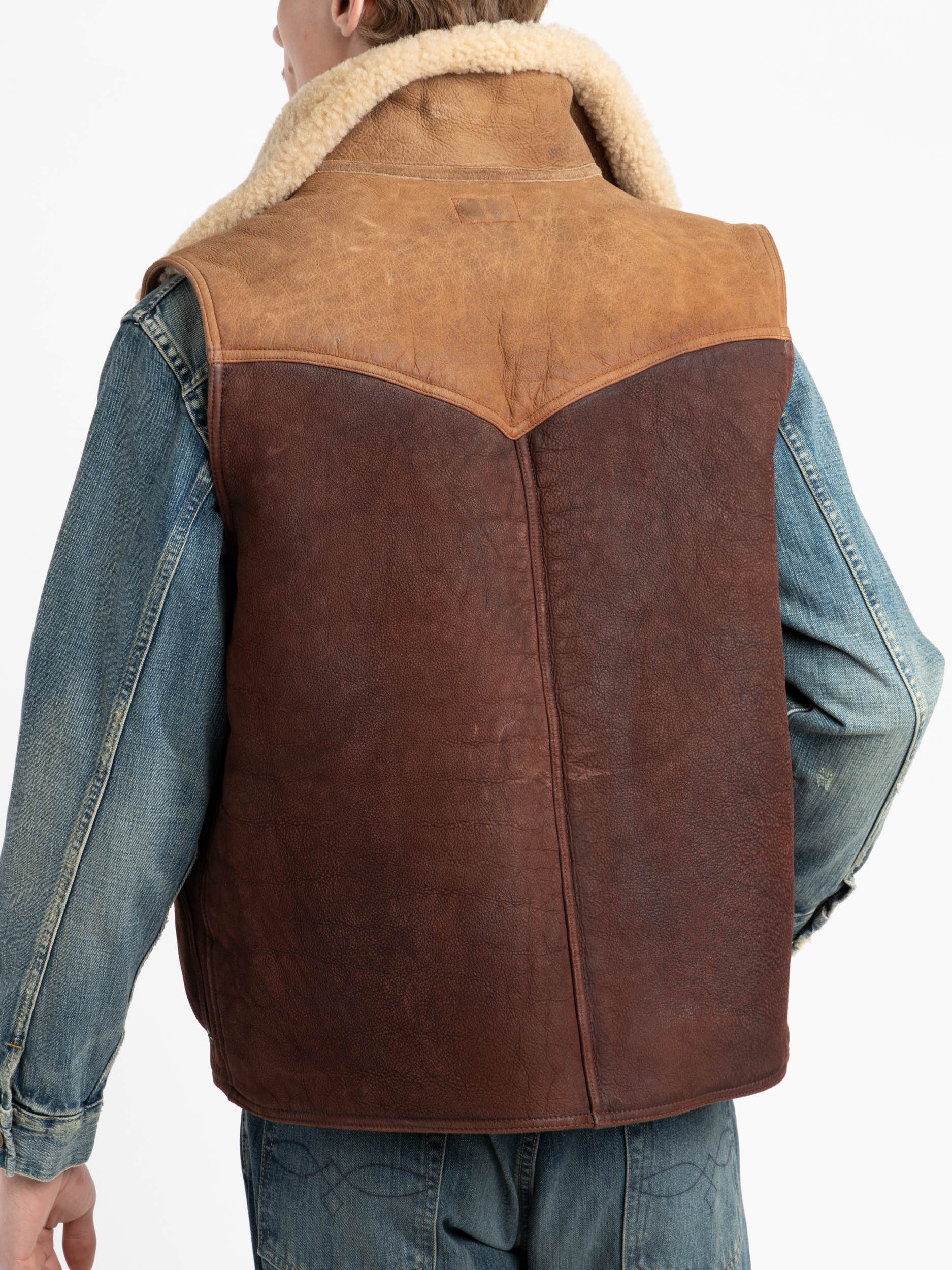 Two-Tone Shearling Vest
