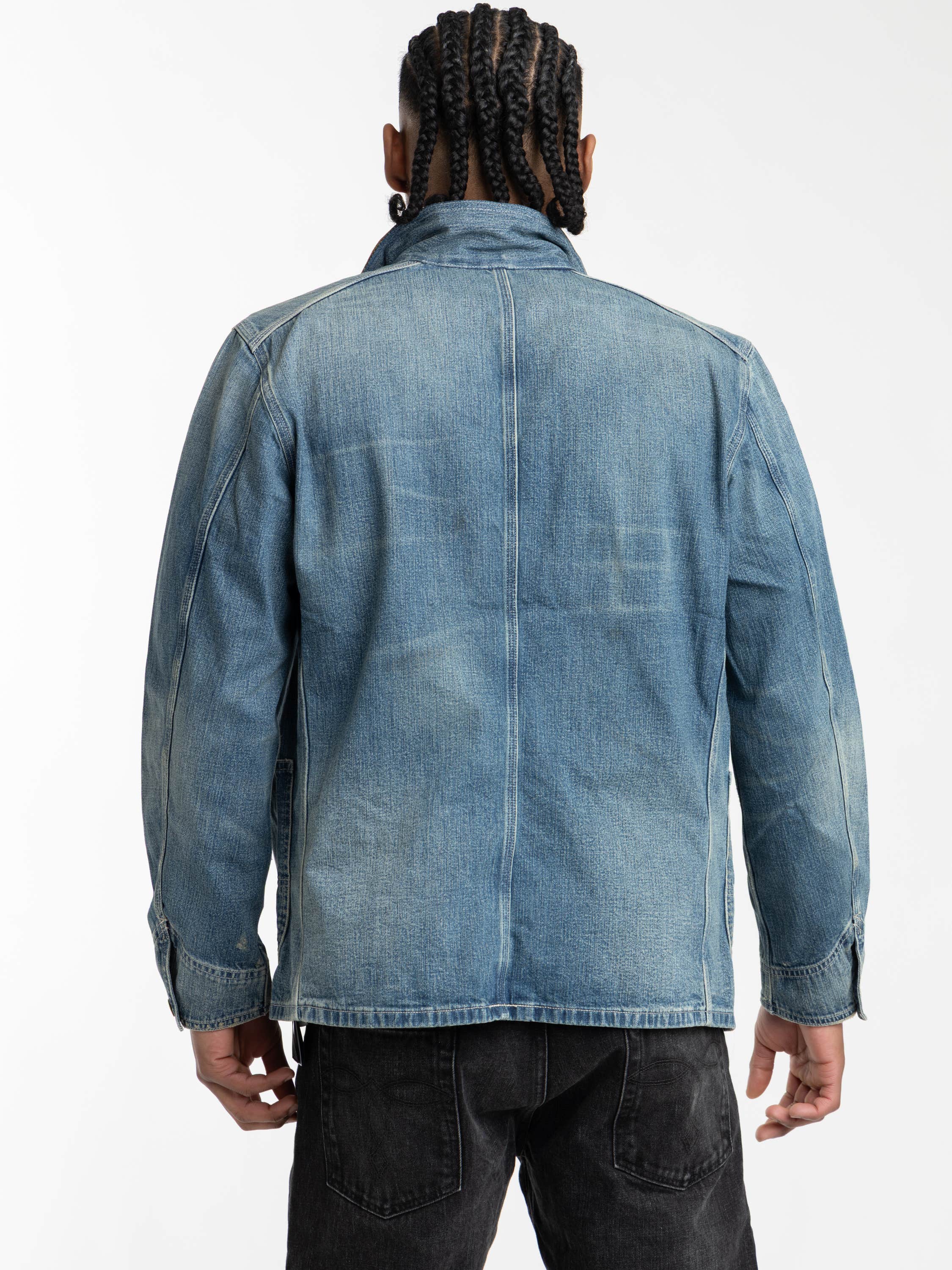 Wrightsville Wash Corduroy-Collar Indigo Denim Jacket