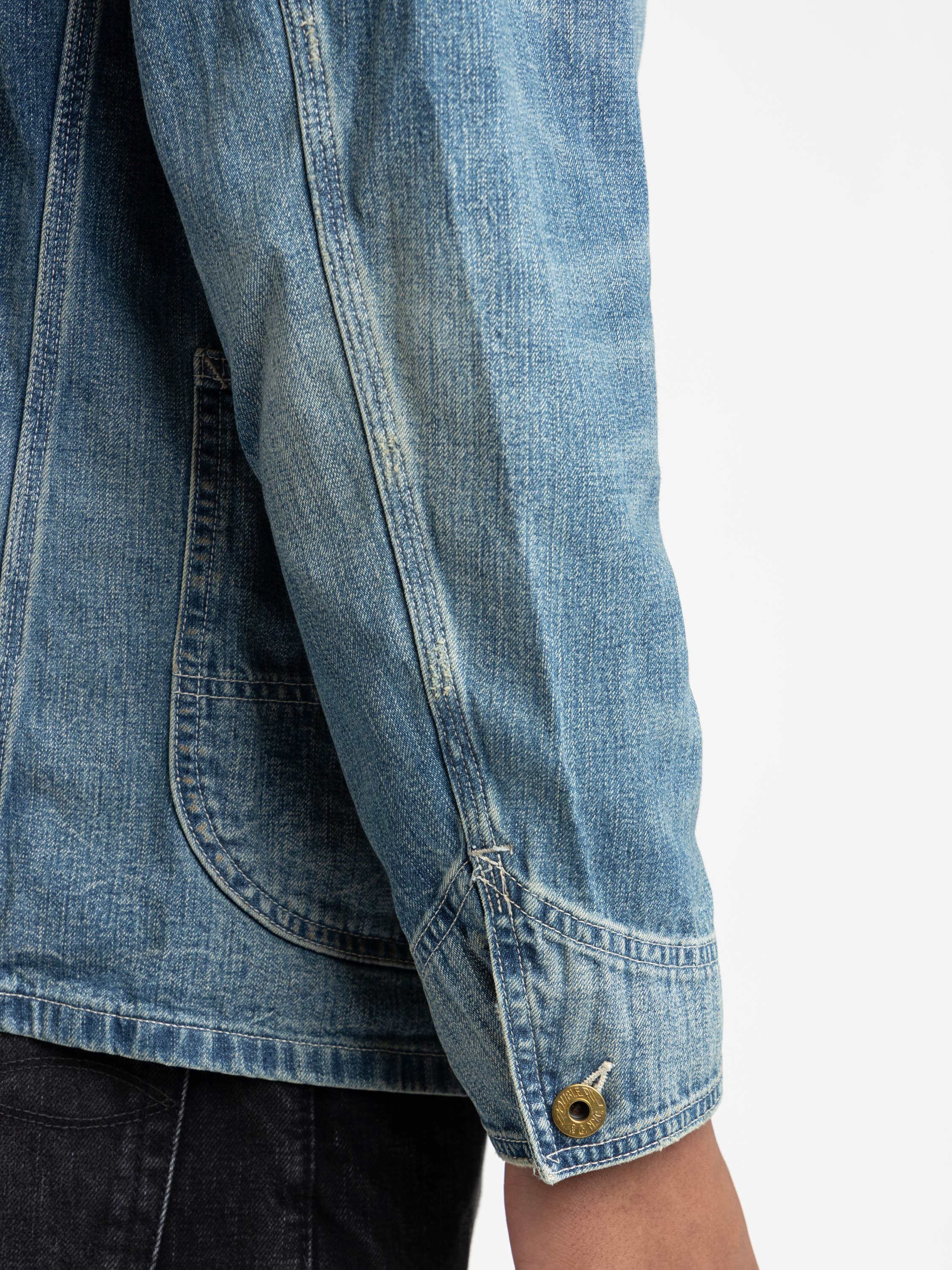 Wrightsville Wash Corduroy-Collar Indigo Denim Jacket